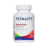 VITALITY, Power Iron + Spirulina, 45mg Iron, 60 Capsules