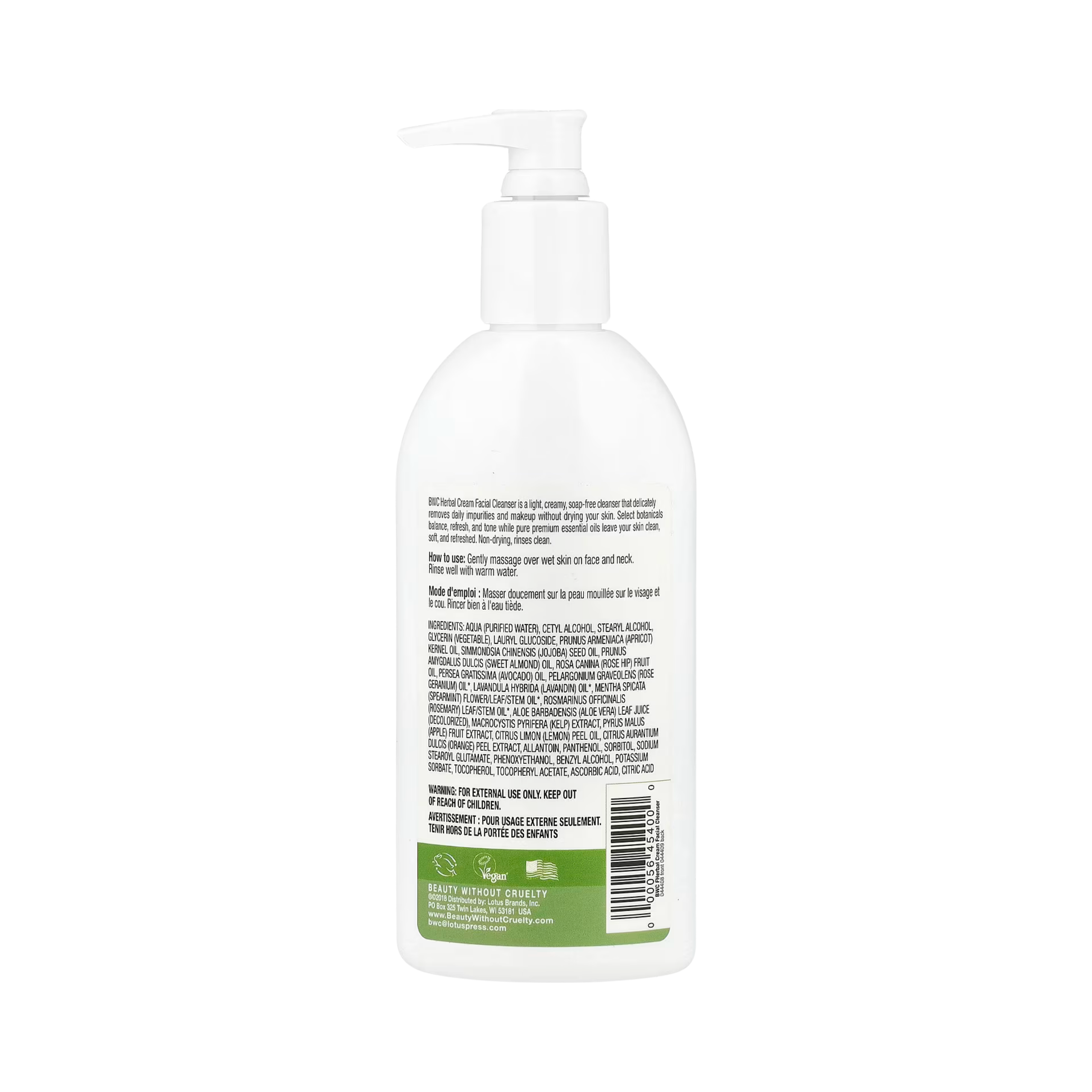 Beauty Without Cruelty, Facial Cleanser, Herbal Cream, 8.5 Fl Oz