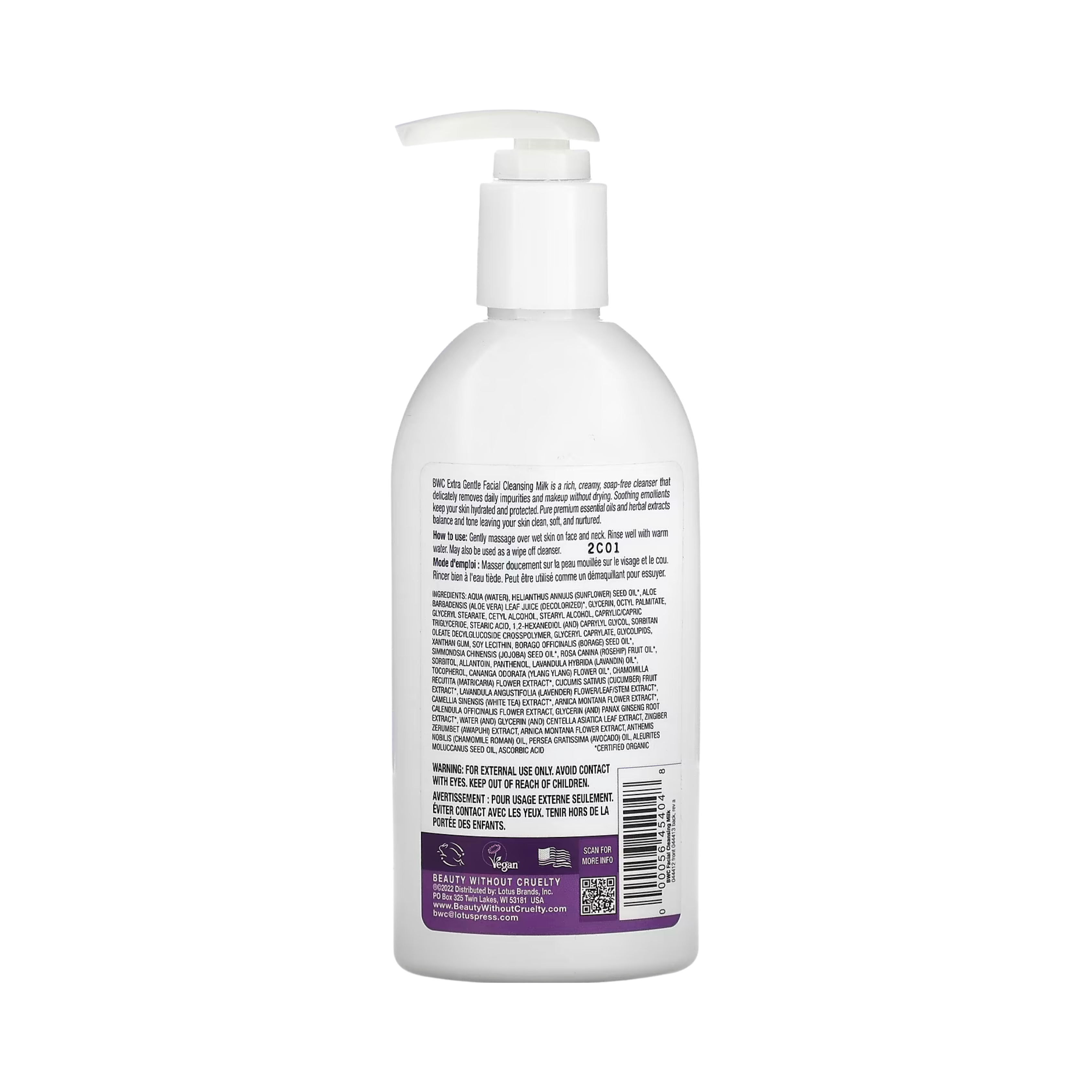 Beauty Without Cruelty, Facial Cleanser, Extra Gentle Cleansing Milk, 8.5 Fl Oz
