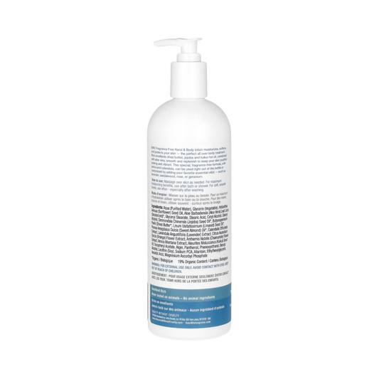 Beauty Without Cruelty, Hand & Body Lotion, Fragrance Free, 16 Fl Oz