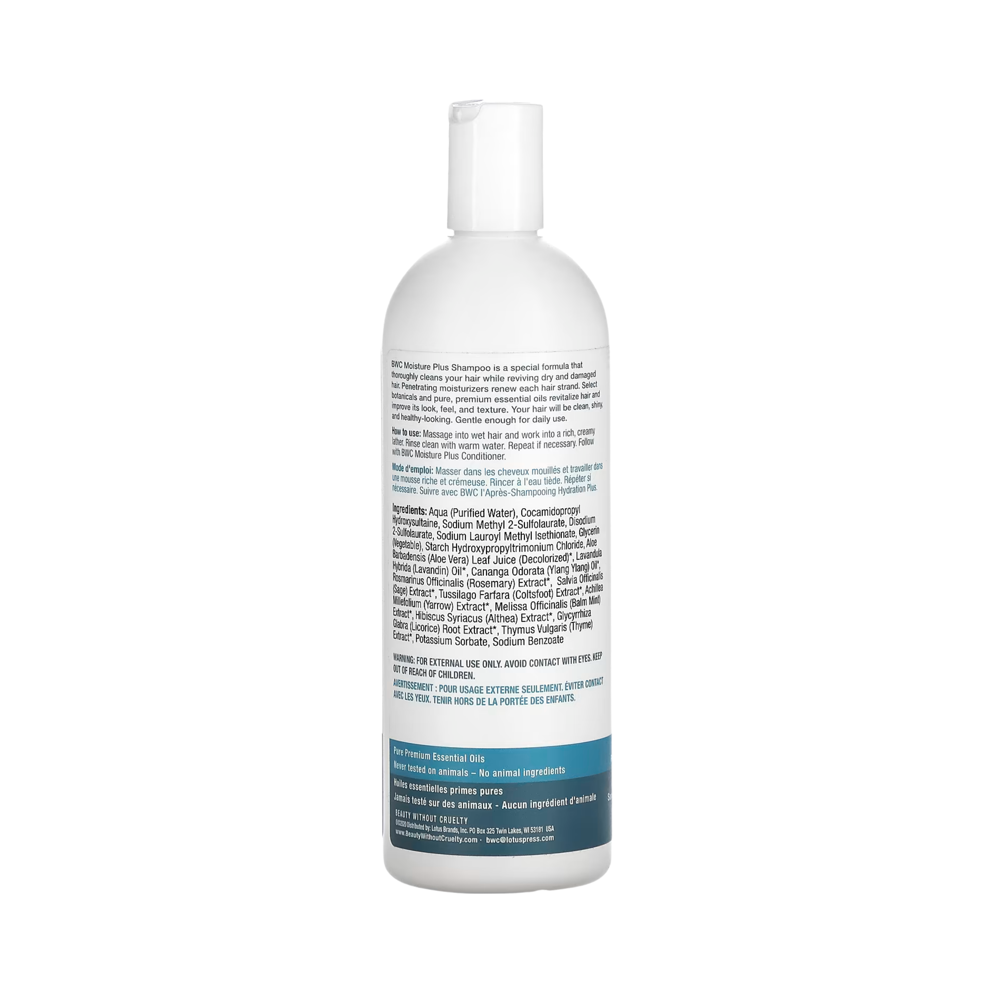 Beauty Without Cruelty, Shampoo Moisture Plus, For Dry/Treated Hair, 16 Fl Oz