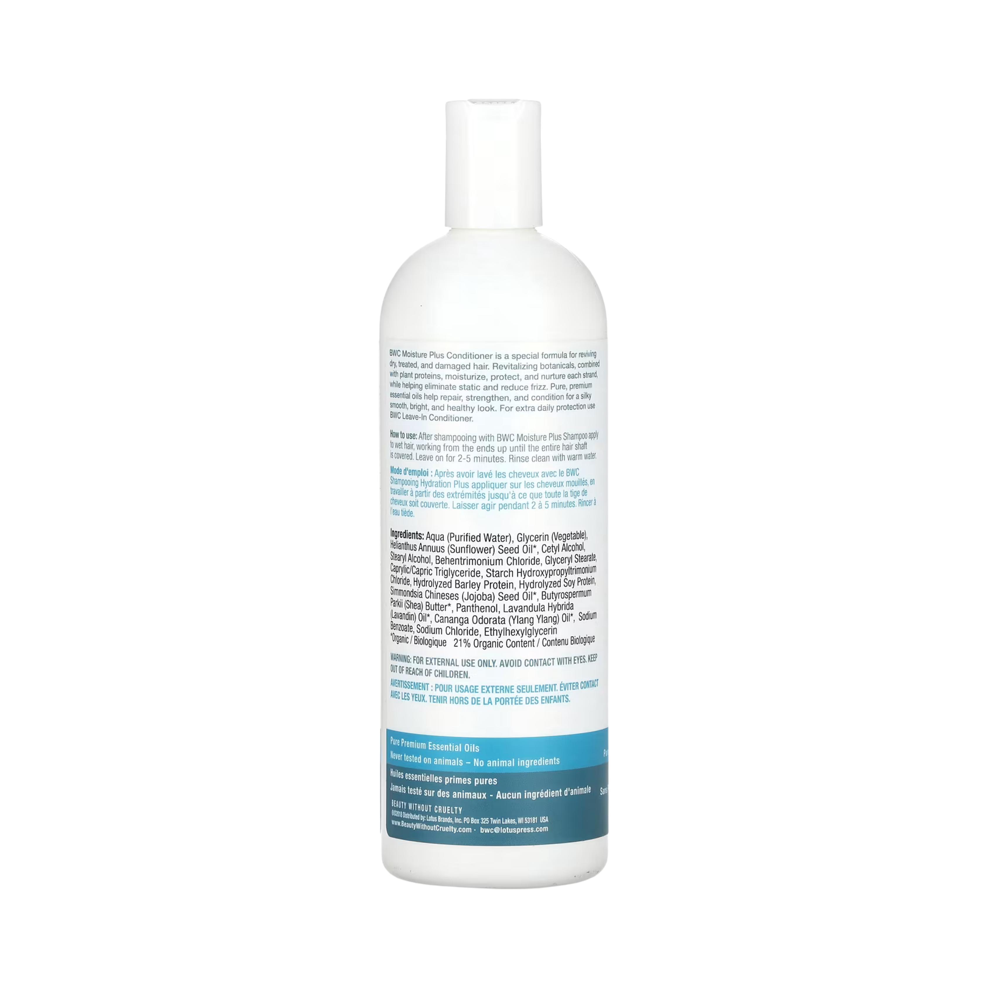 Beauty Without Cruelty, Conditioner, Moisture Plus, Dry/Treated Hair, 16 Fl Oz