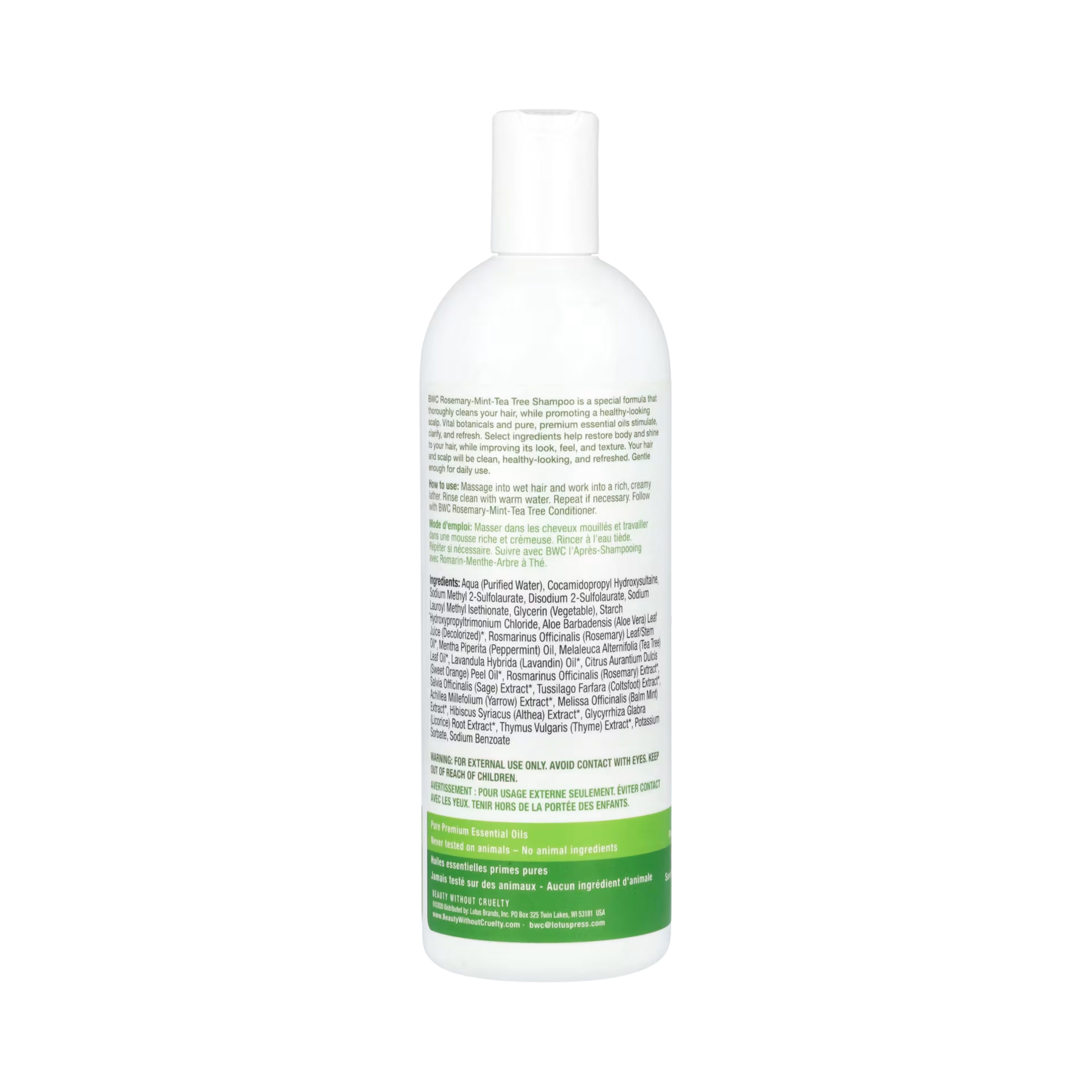 Beauty Without Cruelty, Shampoo, Rosemary Mint Tea Tree, 16 Fl Oz