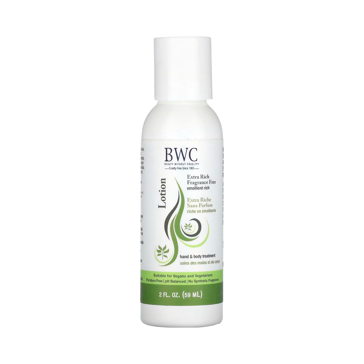 Beauty Without Cruelty, Hand & Body Treatment Lotion, Extra Rich, Fragrance Free, 2 Fl Oz