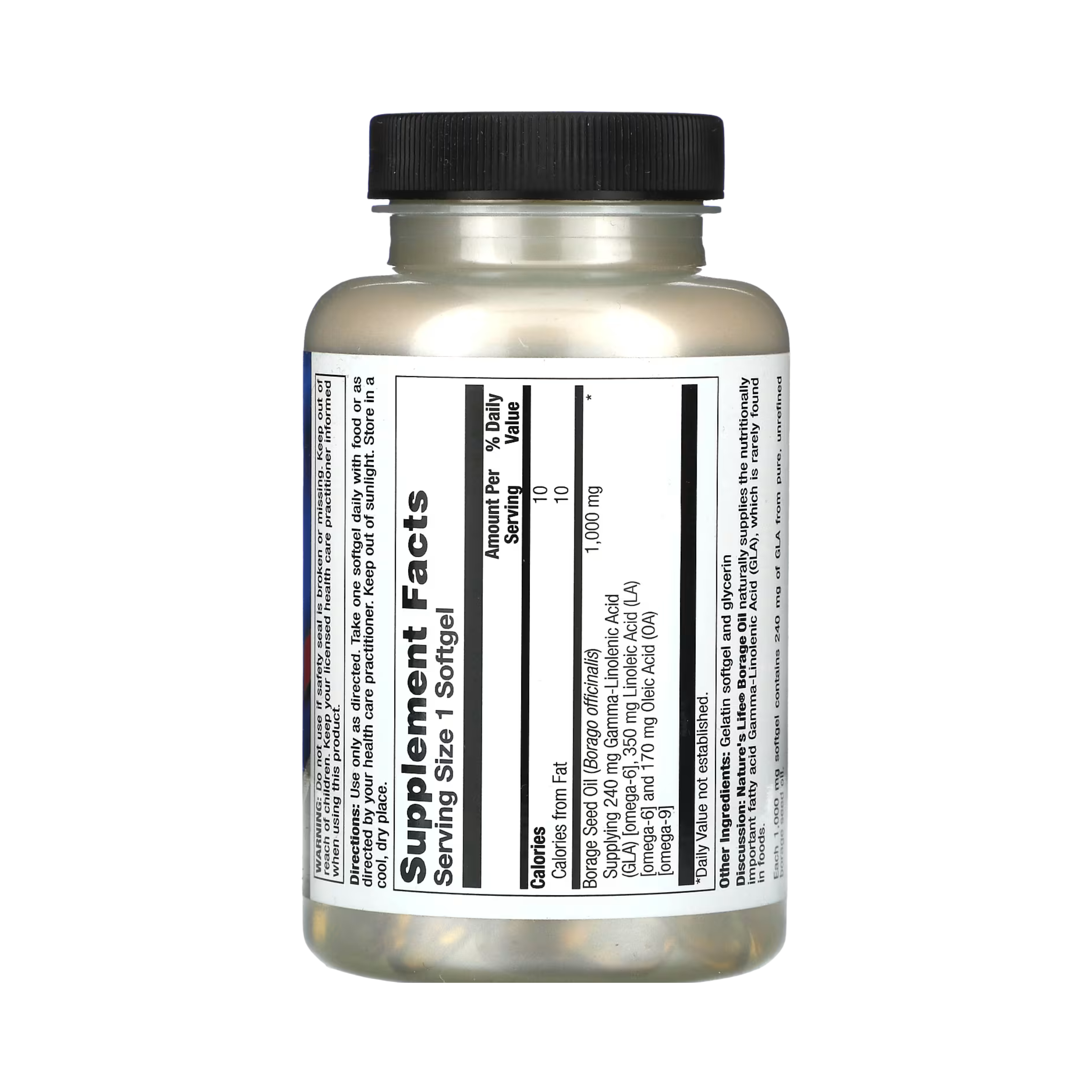 Nature's Life, Borage Oil, 1000 mg, 60 Softgels