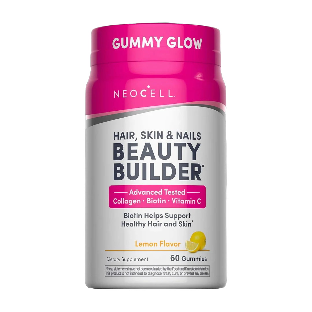 NeoCell, Hair, Skin & Nails Beauty Builder Gummies, Lemon, 60 Gummies