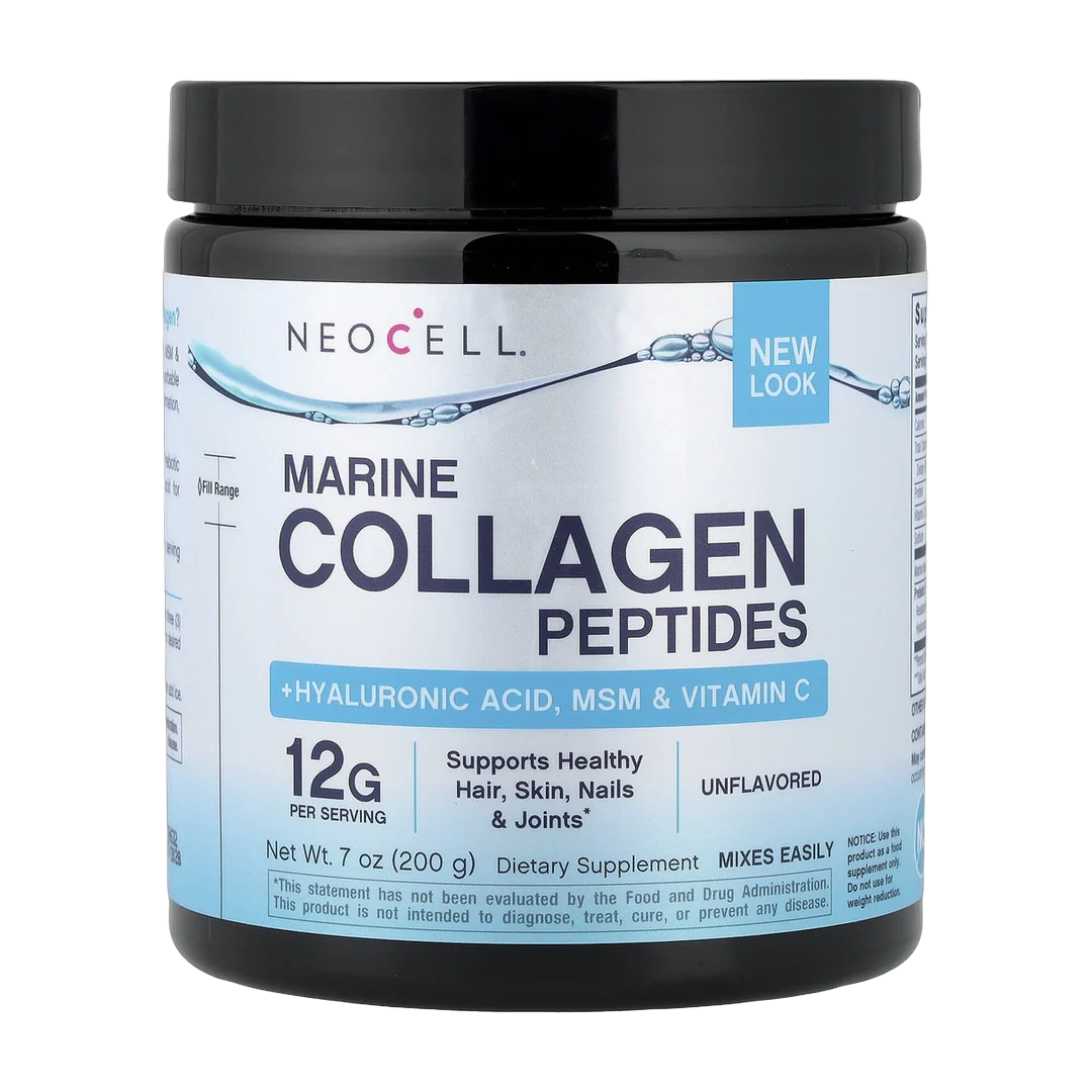 NeoCell, Marine Collagen Peptides + Hyaluronic Acid, MSM & Vitamin C, Unflavored, 7 oz (200 g)