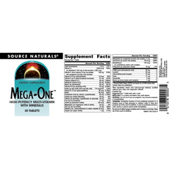 Source Naturals, Mega-One Multi-Vitamin with Minerals, 30 Tablets
