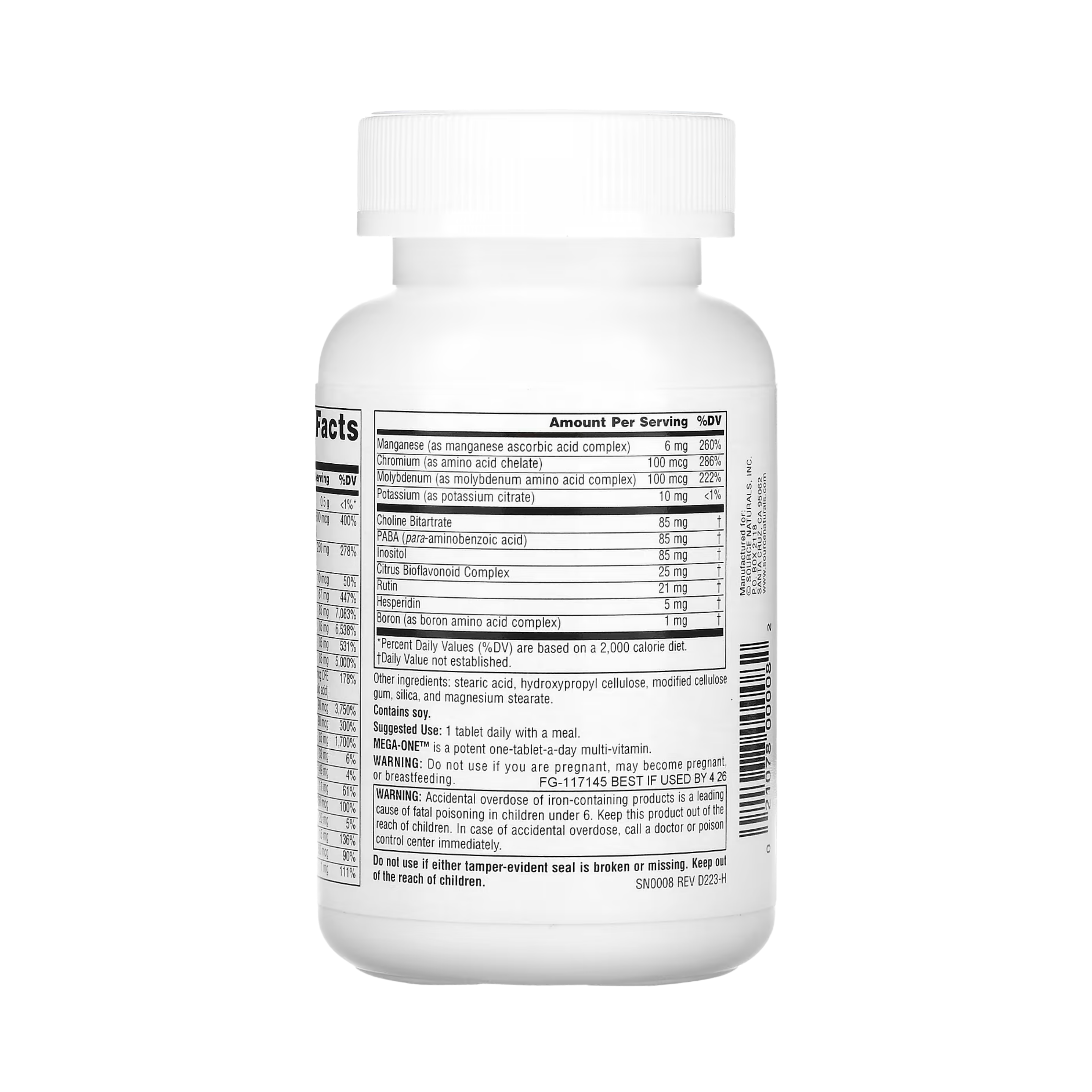 Source Naturals, Mega-One Multi-Vitamin with Minerals, 90 Tablets
