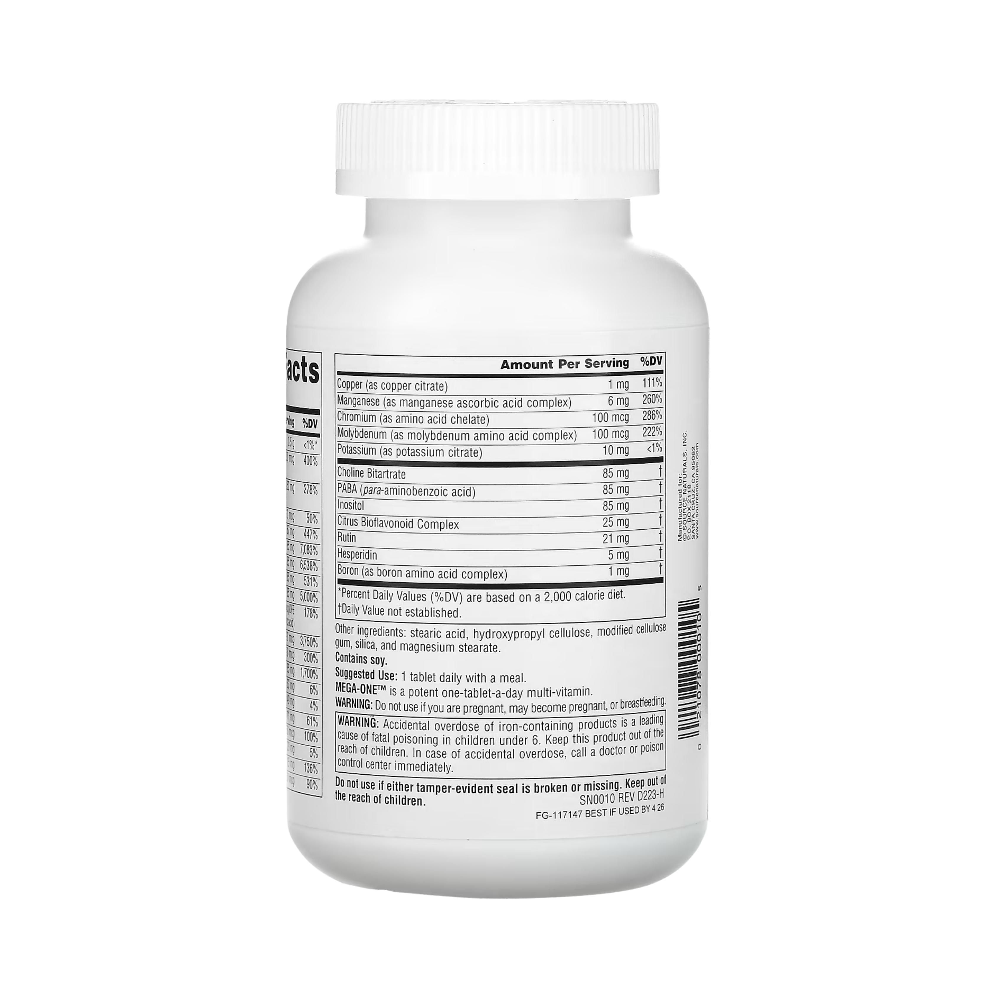 Source Naturals, Mega-One Multi-Vitamin with Minerals, 180 Tablets