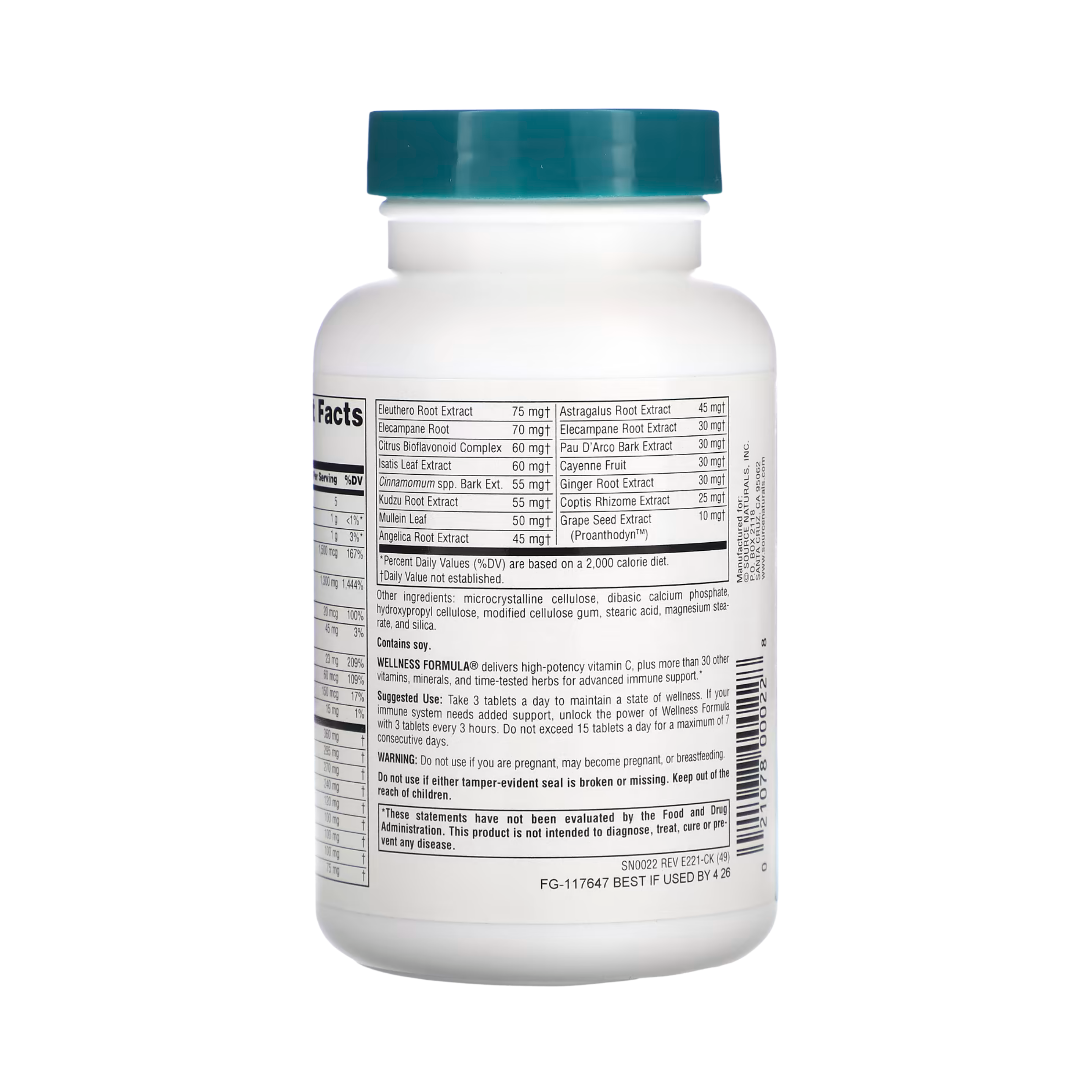 Source Naturals, Wellness Formula, 90 Tablets