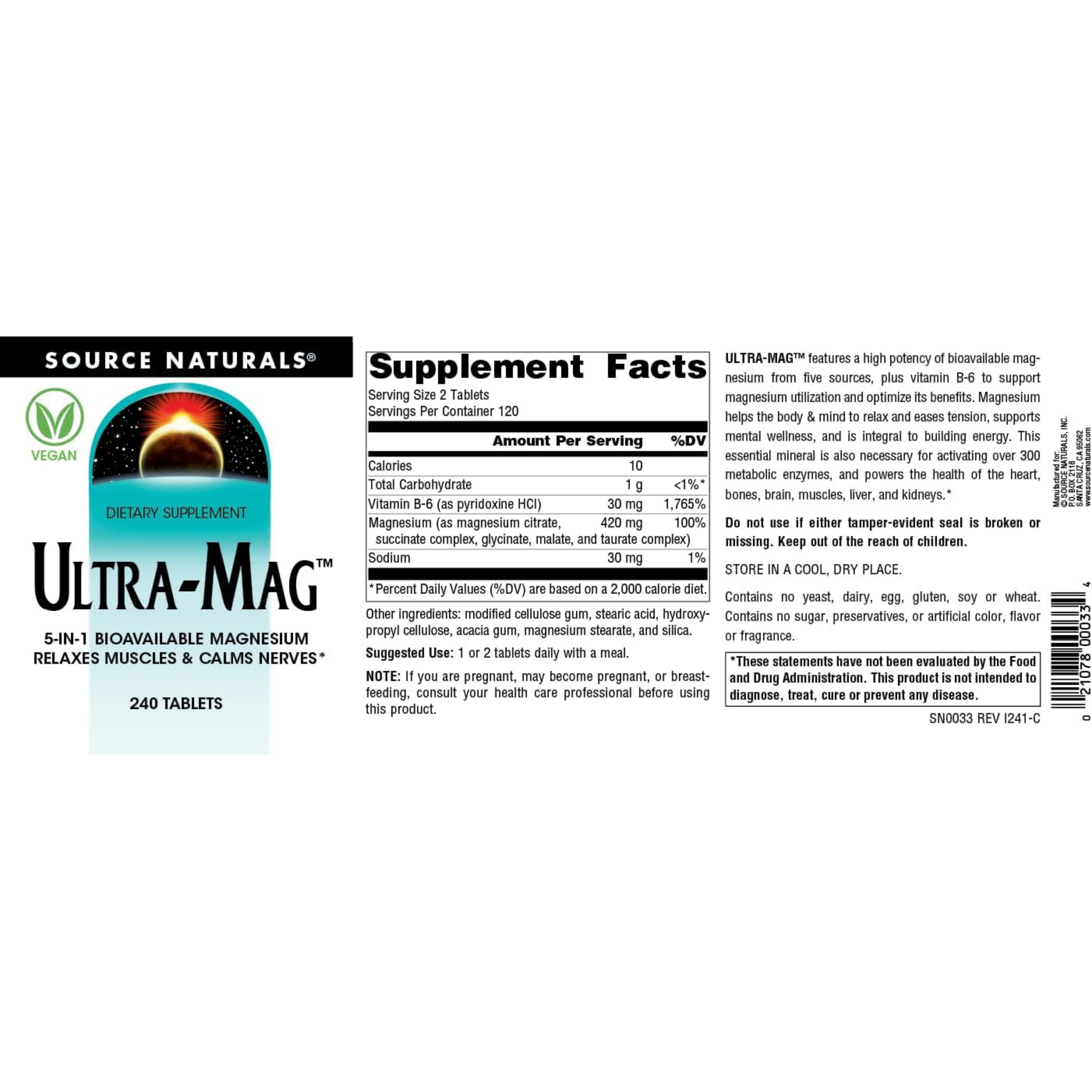 Source Naturals, Ultra-Mag, 240 Tablets