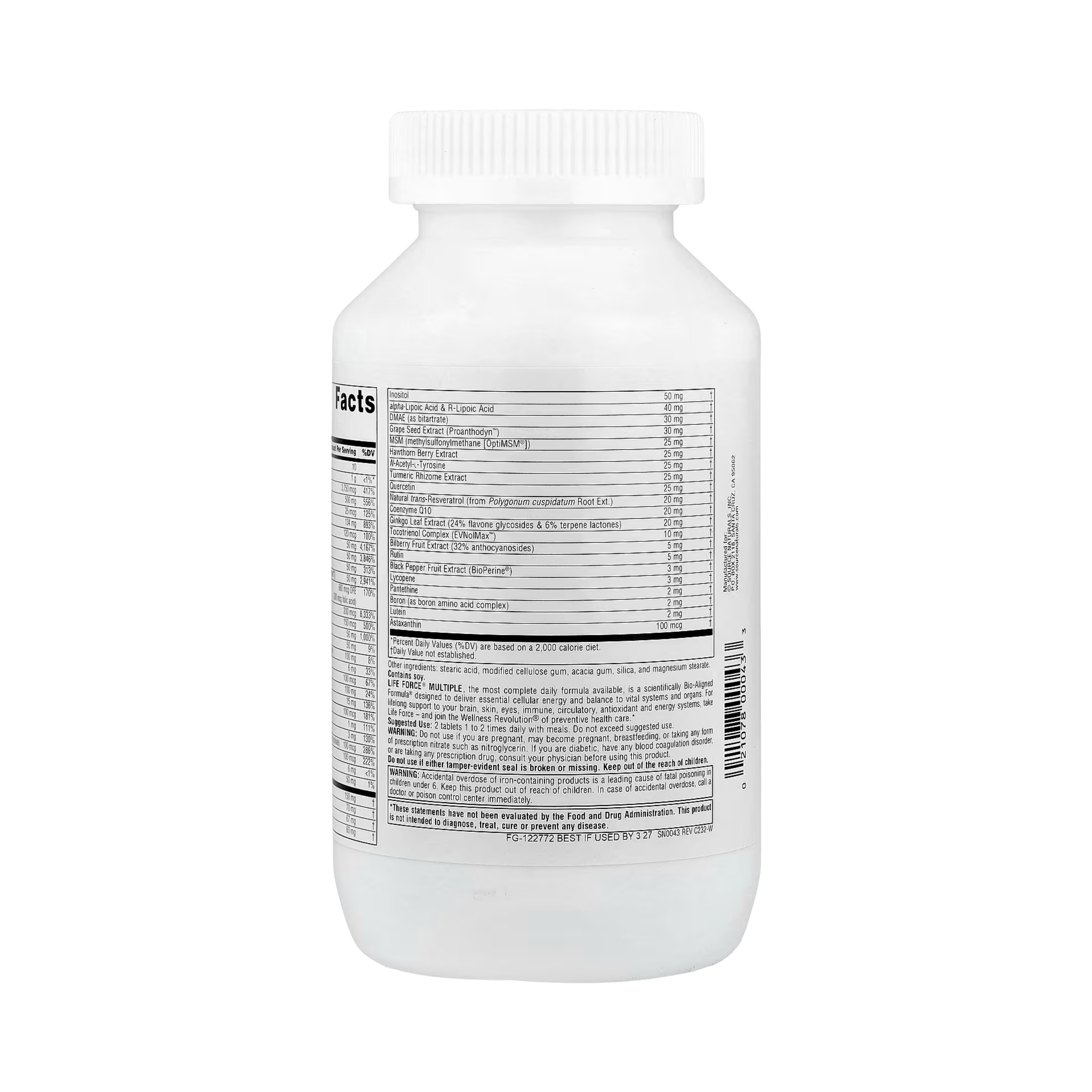 Source Naturals, Life Force Multiple, 180 Tablets