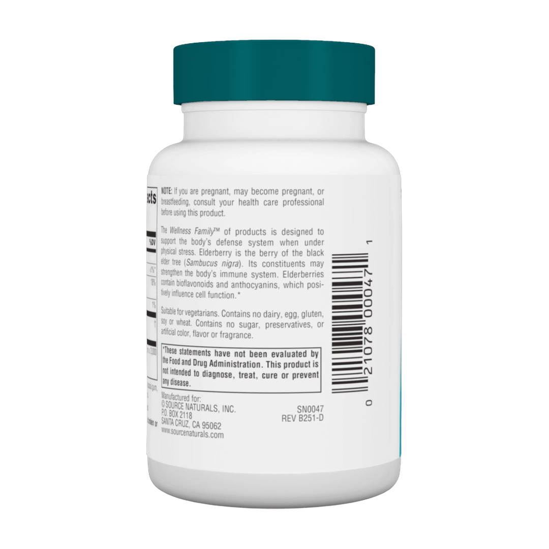 Source Naturals, Wellness Elderberry Extract, 500 Mg, 60 Tablets
