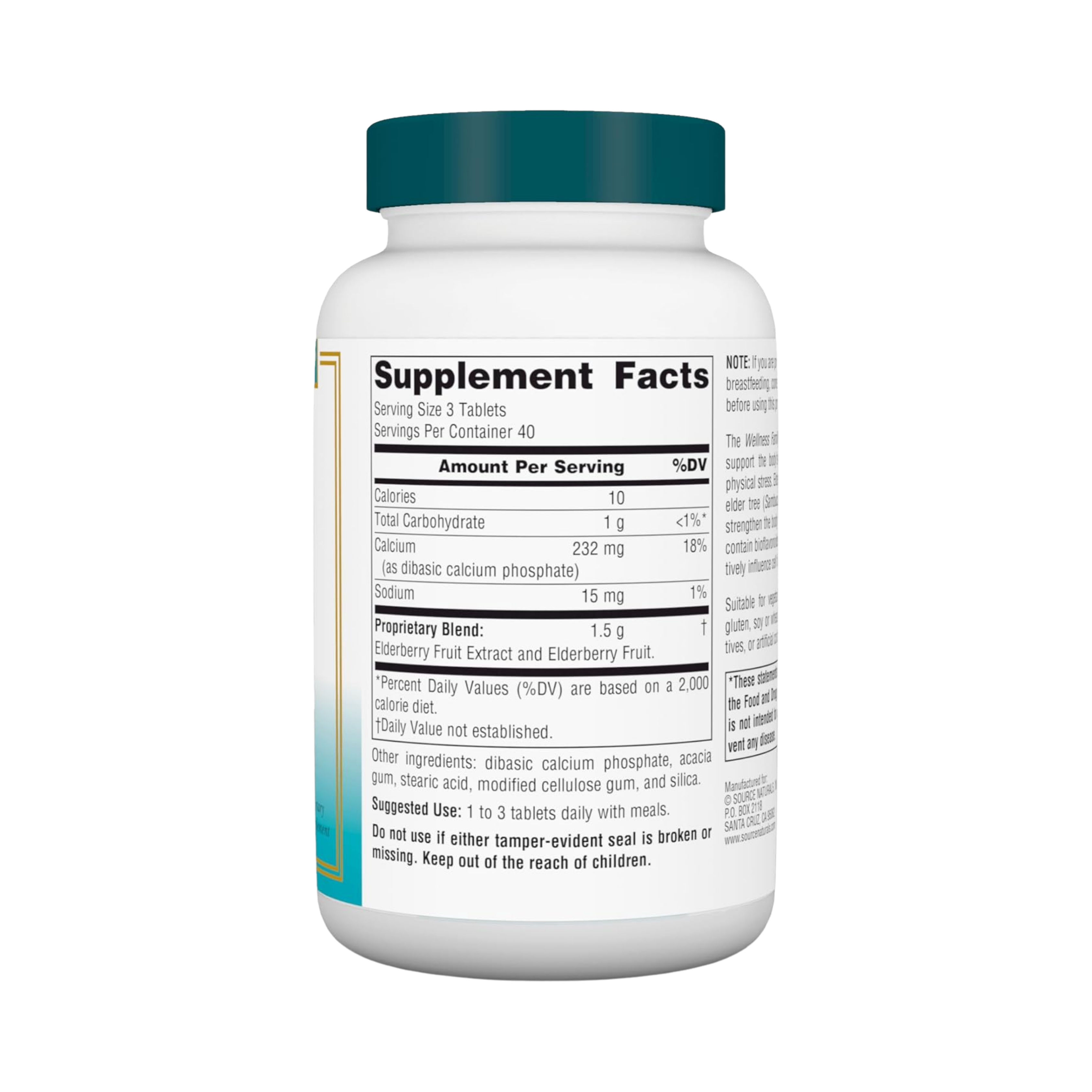 Source Naturals, Wellness Elderberry Extract, 500 Mg, 120 Tablets