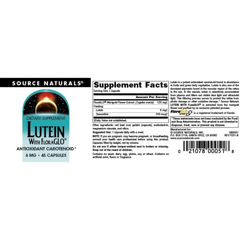 Source Naturals Lutein with FloraGLO, Antioxidant Carotenoid, 6 Mg, 45 Capsules