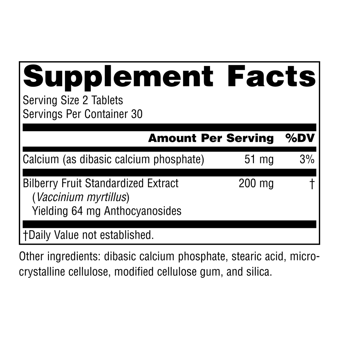 Source Naturals, Bilberry Extract, 100 Mg, 60 Tablets