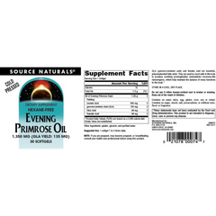 Source Naturals, Evening Primrose Oil, Hexane-Free, 1350 Mg, 30 Softgels