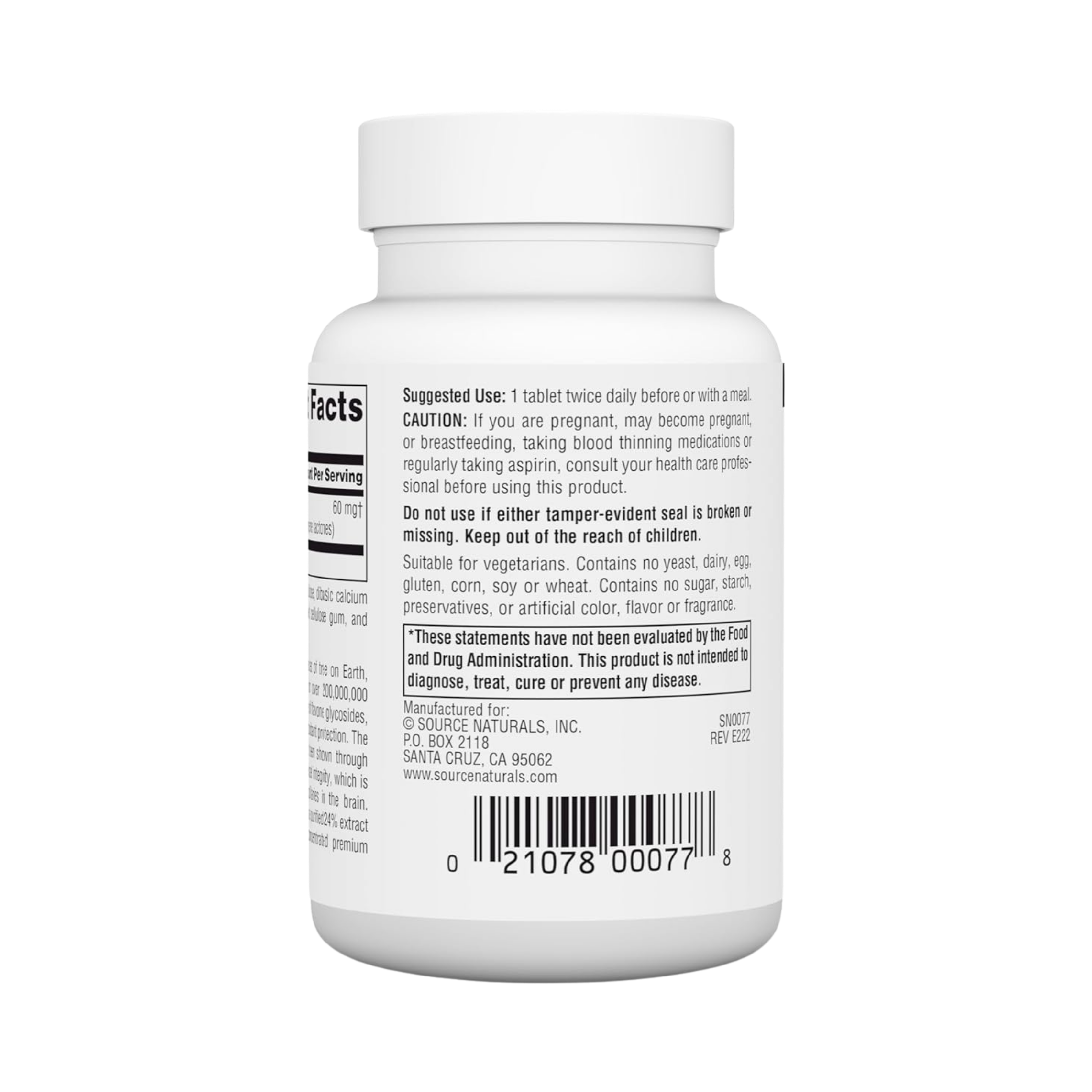 Source Naturals, Ginkgo-24, 60 Mg, 120 Tablets