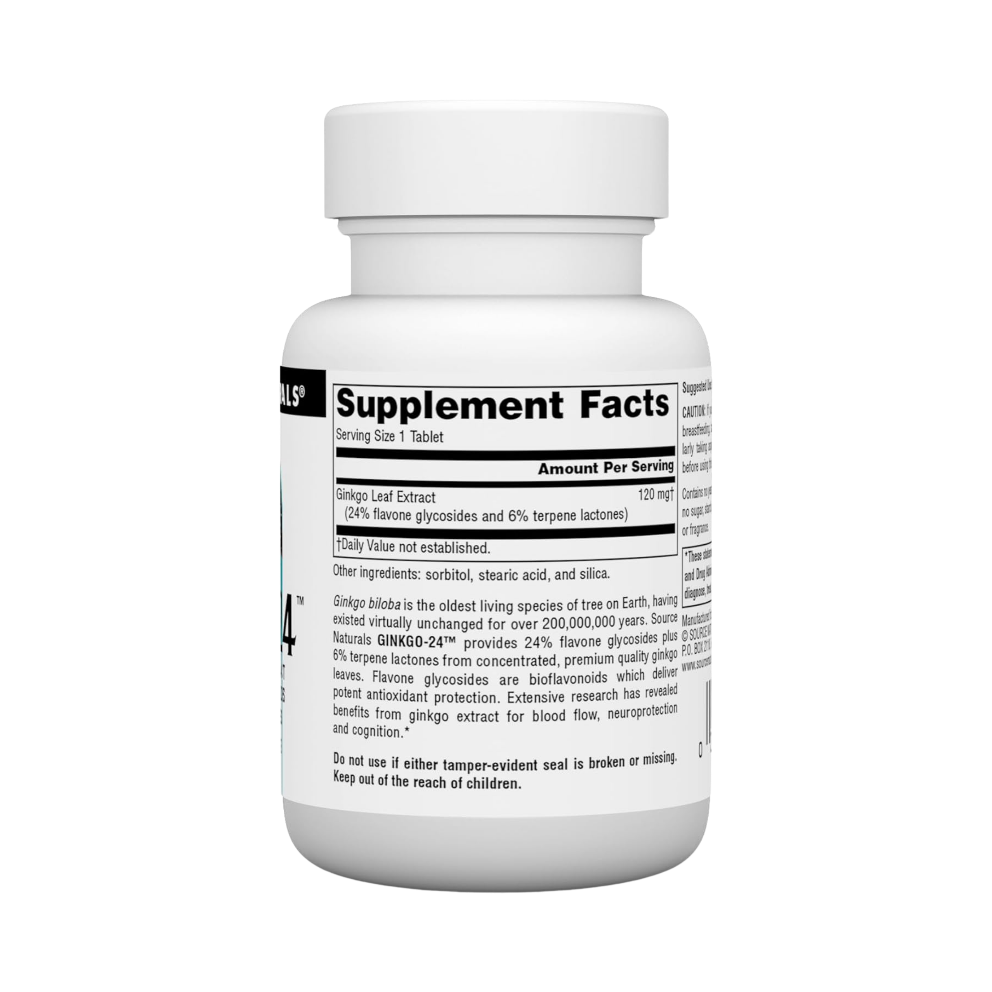 Source Naturals, Ginkgo-24, 120 Mg, 30 Tablets