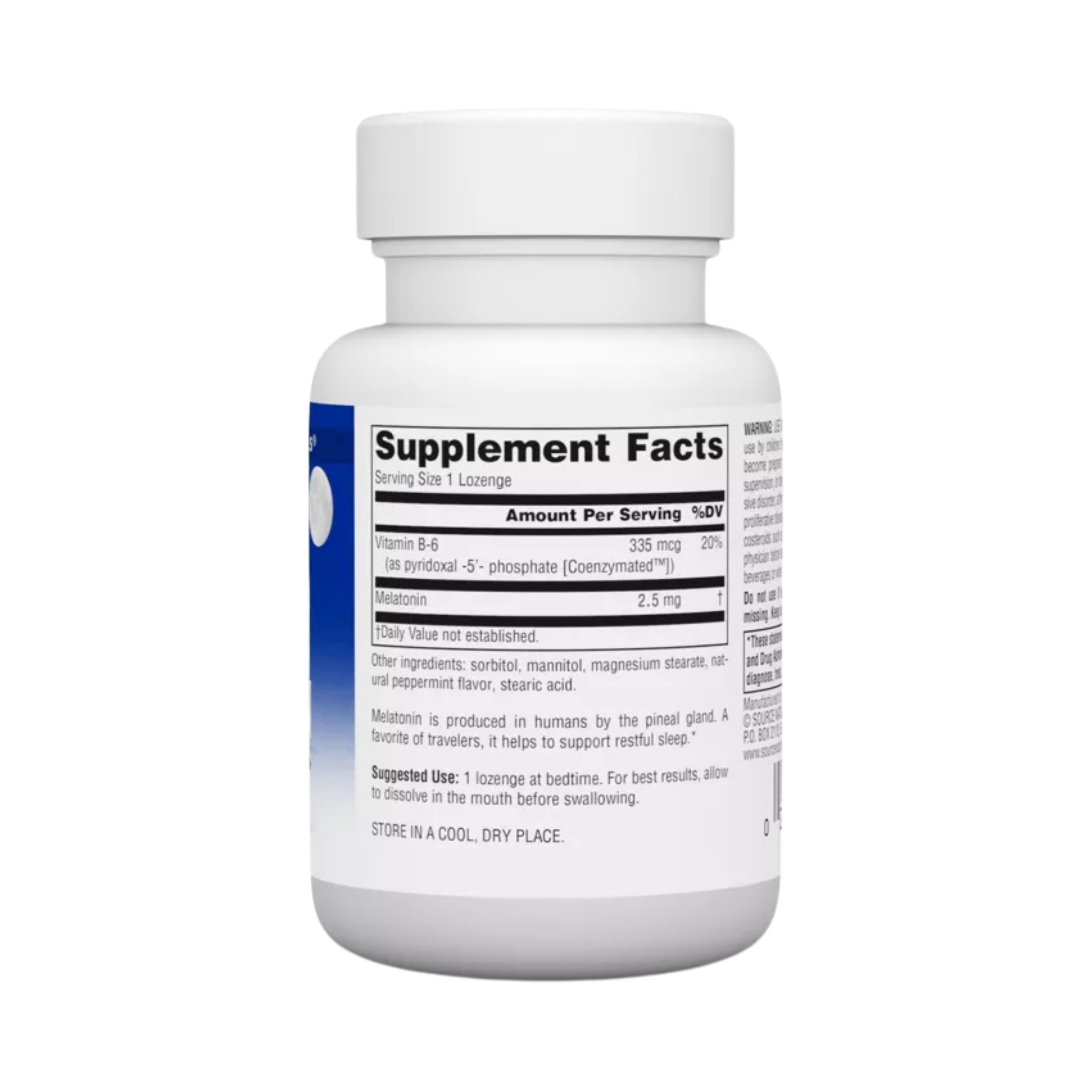 Source Naturals, Sleep Science, Melatonin, Peppermint, 2.5 Mg, 60 Lozenges