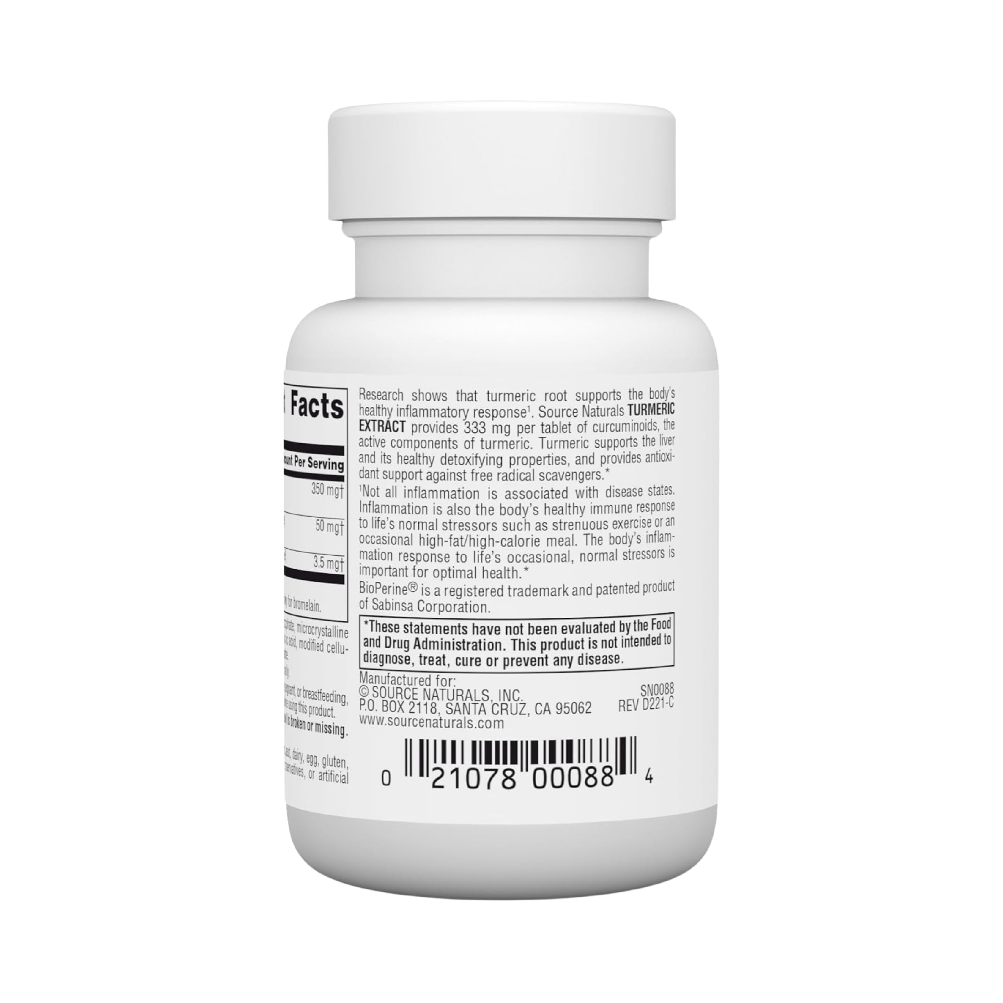 Source Naturals, Turmeric Extract, 50 Tablets
