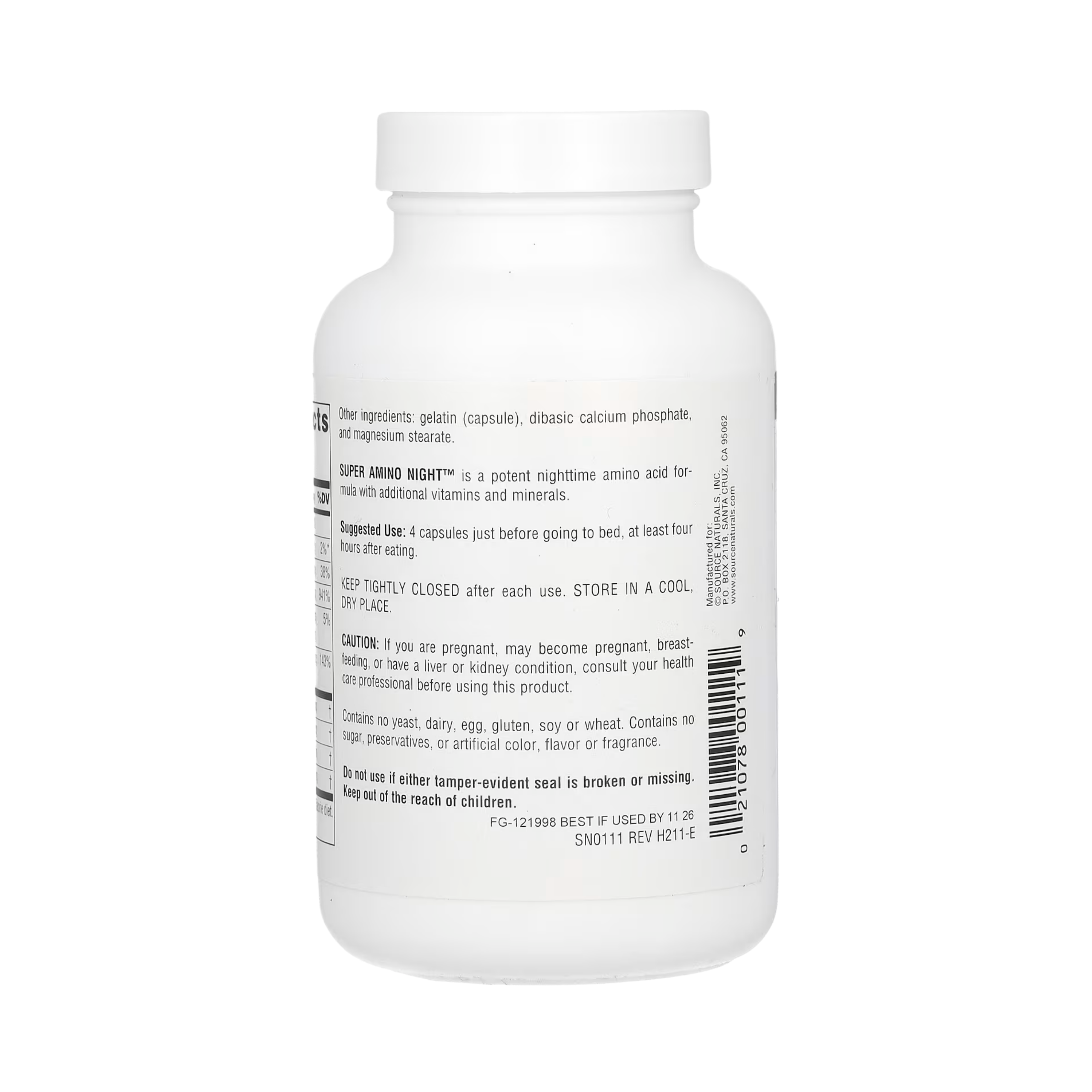 Source Naturals, Super Amino Night, 120 Capsules