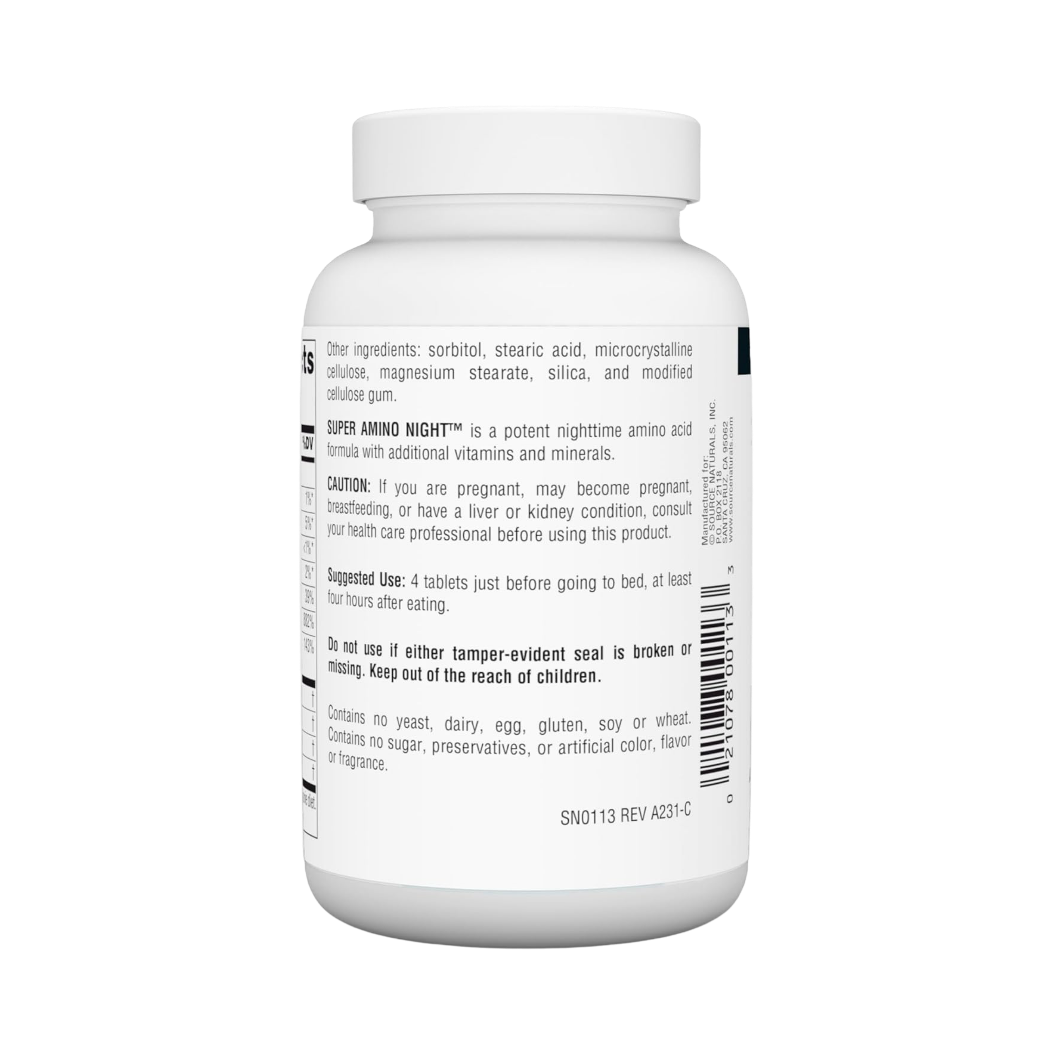 Source Naturals, Super Amino Night, 120 Tablets