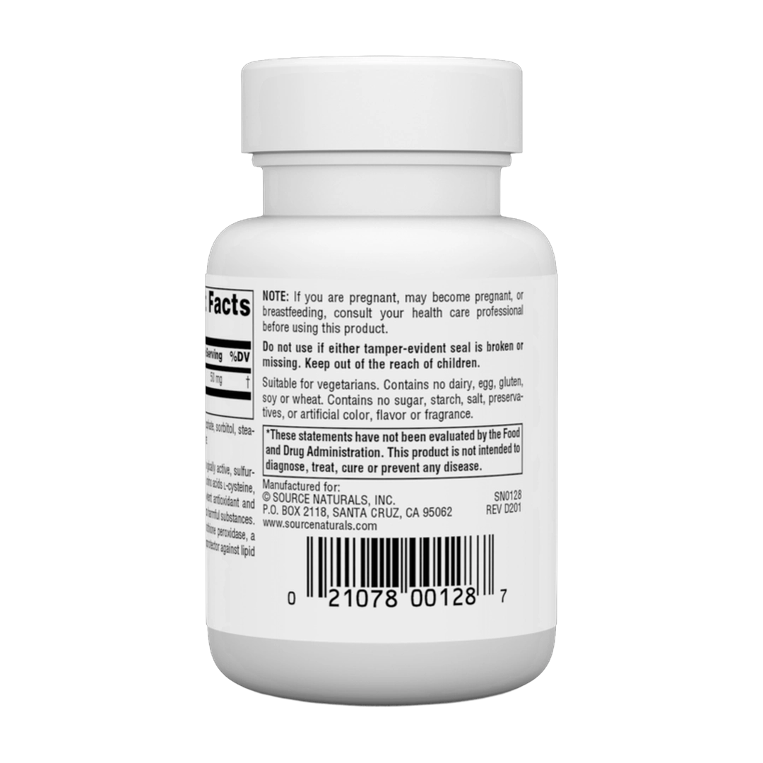 Source Naturals, Reduced Glutathione, 50 Mg, 30 Tablets