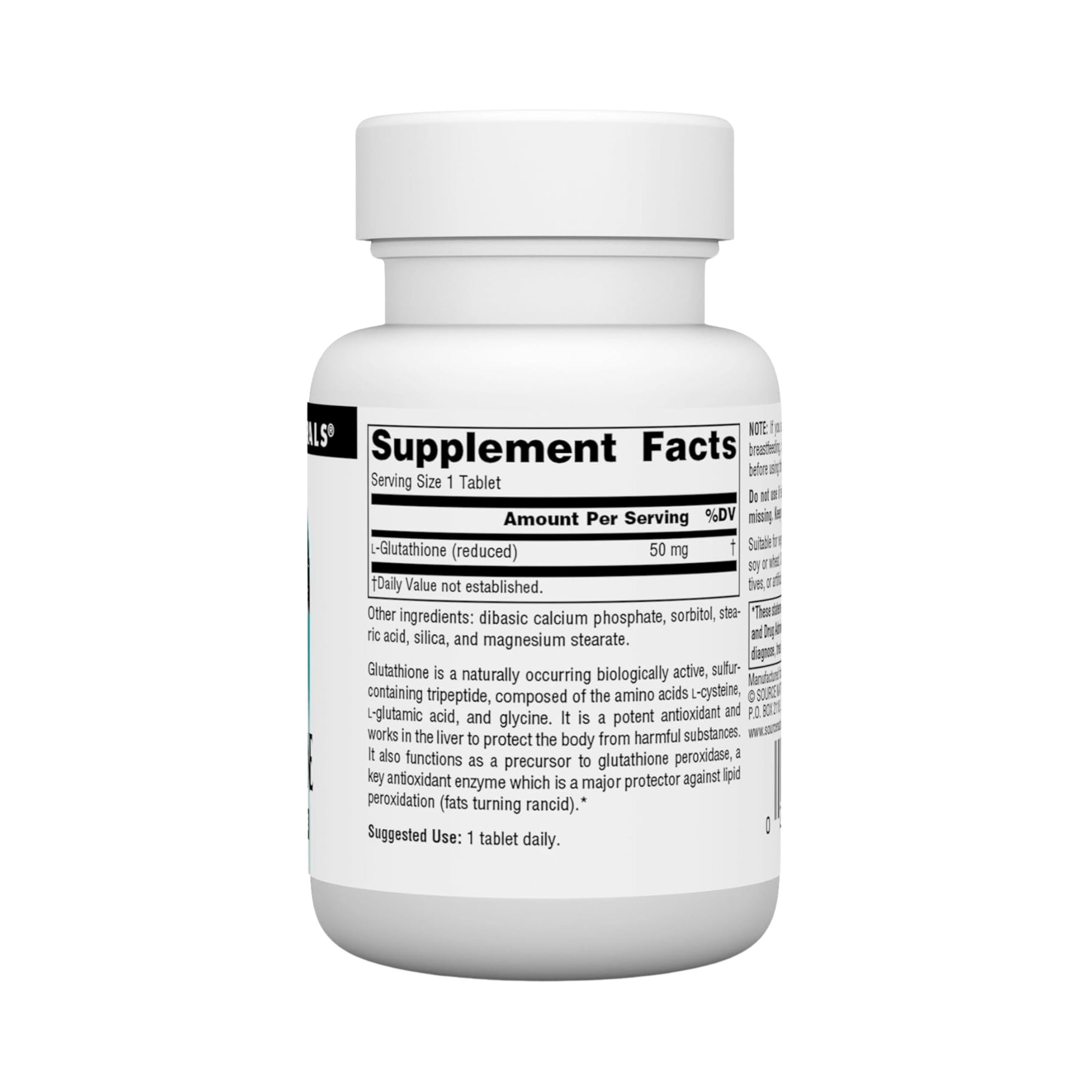 Source Naturals, Reduced Glutathione, 50 Mg, 60 Tablets