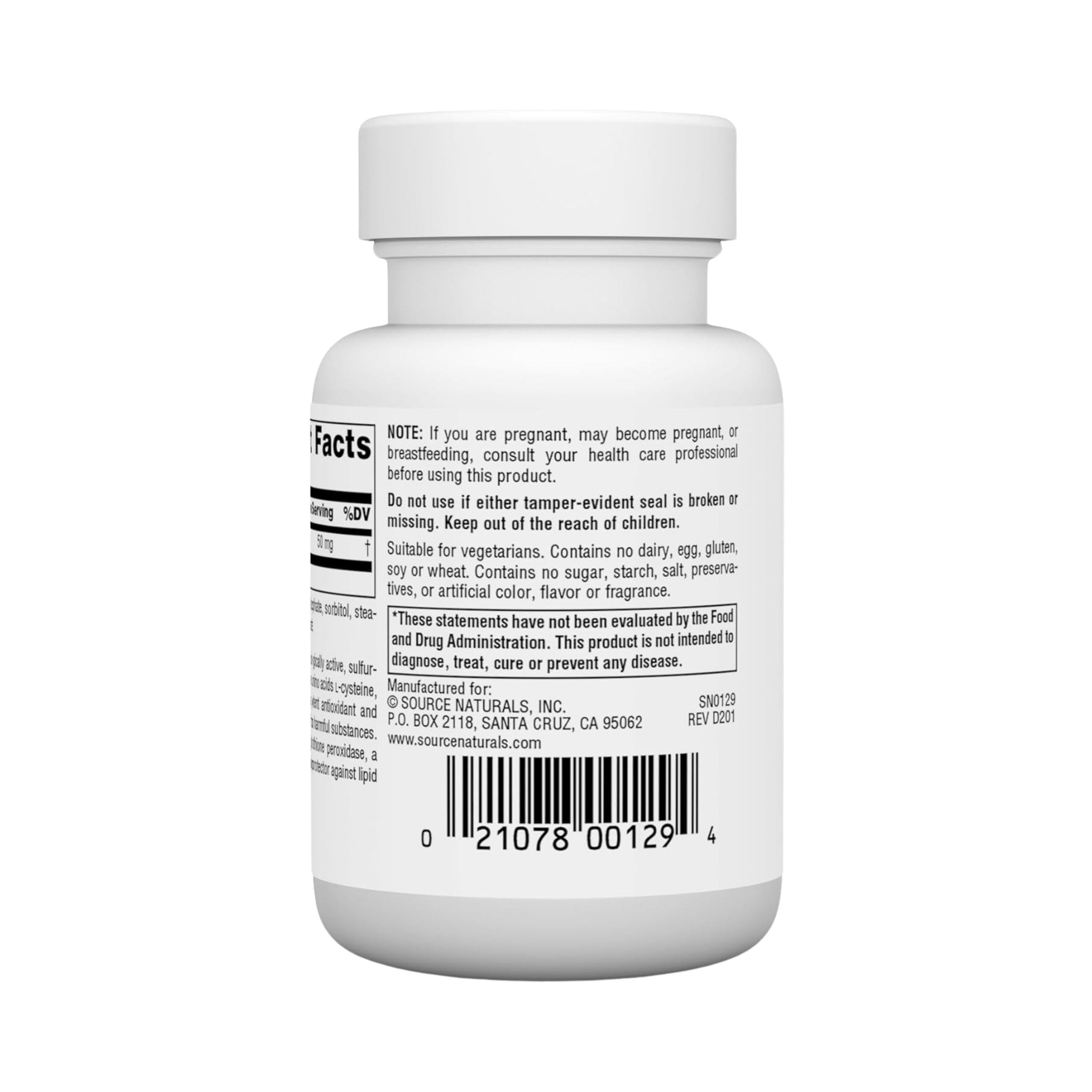 Source Naturals, Reduced Glutathione, 50 Mg, 60 Tablets
