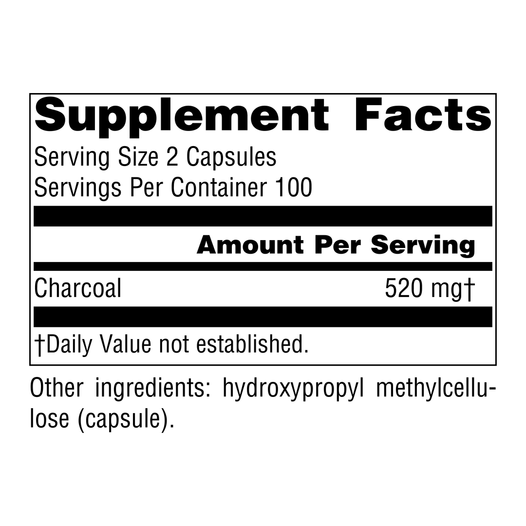 Source Naturals 100% Pure Activated Charcoal 260 Mg, 200 Capsules