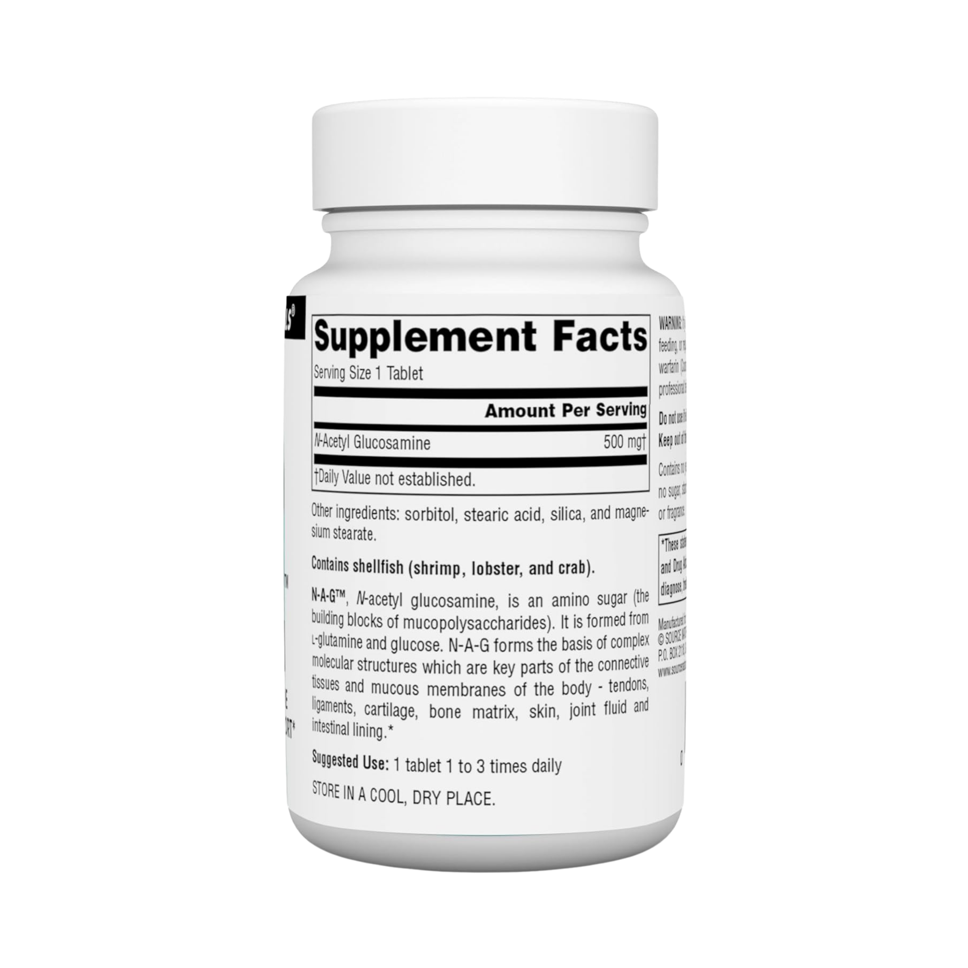Source Naturals, N-A-G, 500 Mg, 60 Tablets