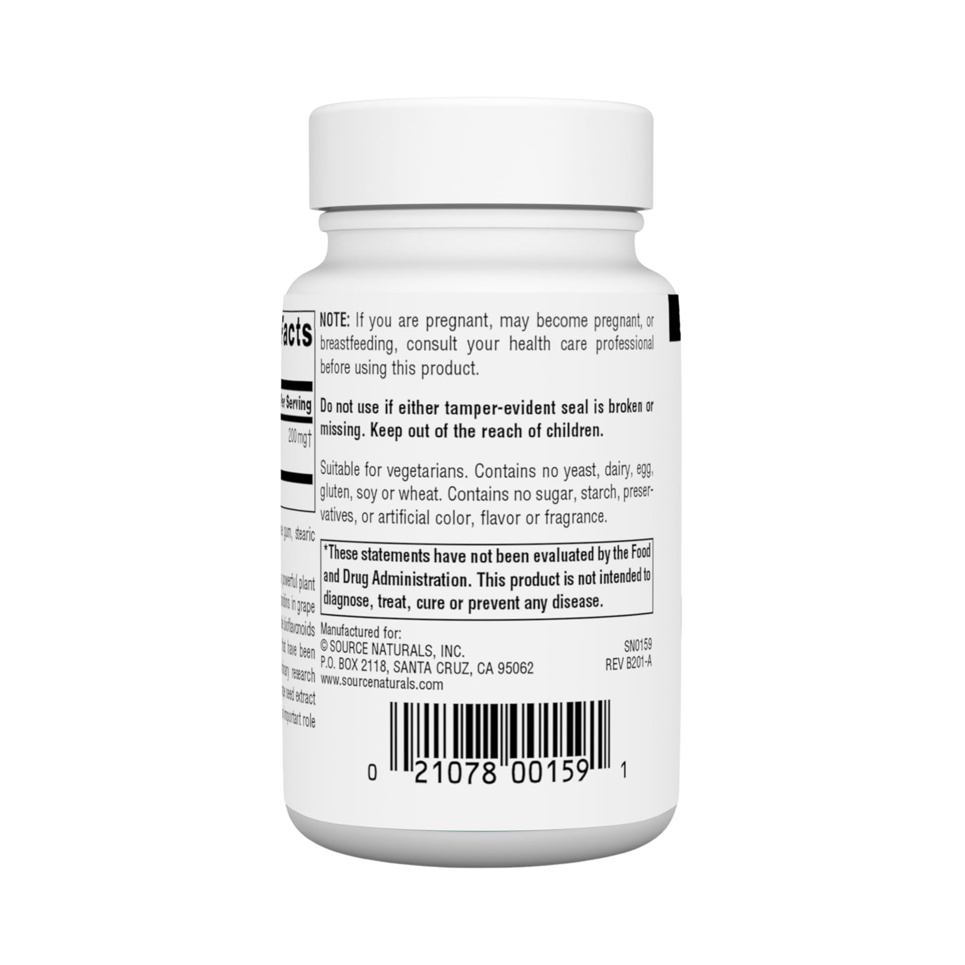 Source Naturals, Grape Seed Extract, Proanthodyn, 200 Mg, 90 Tablets