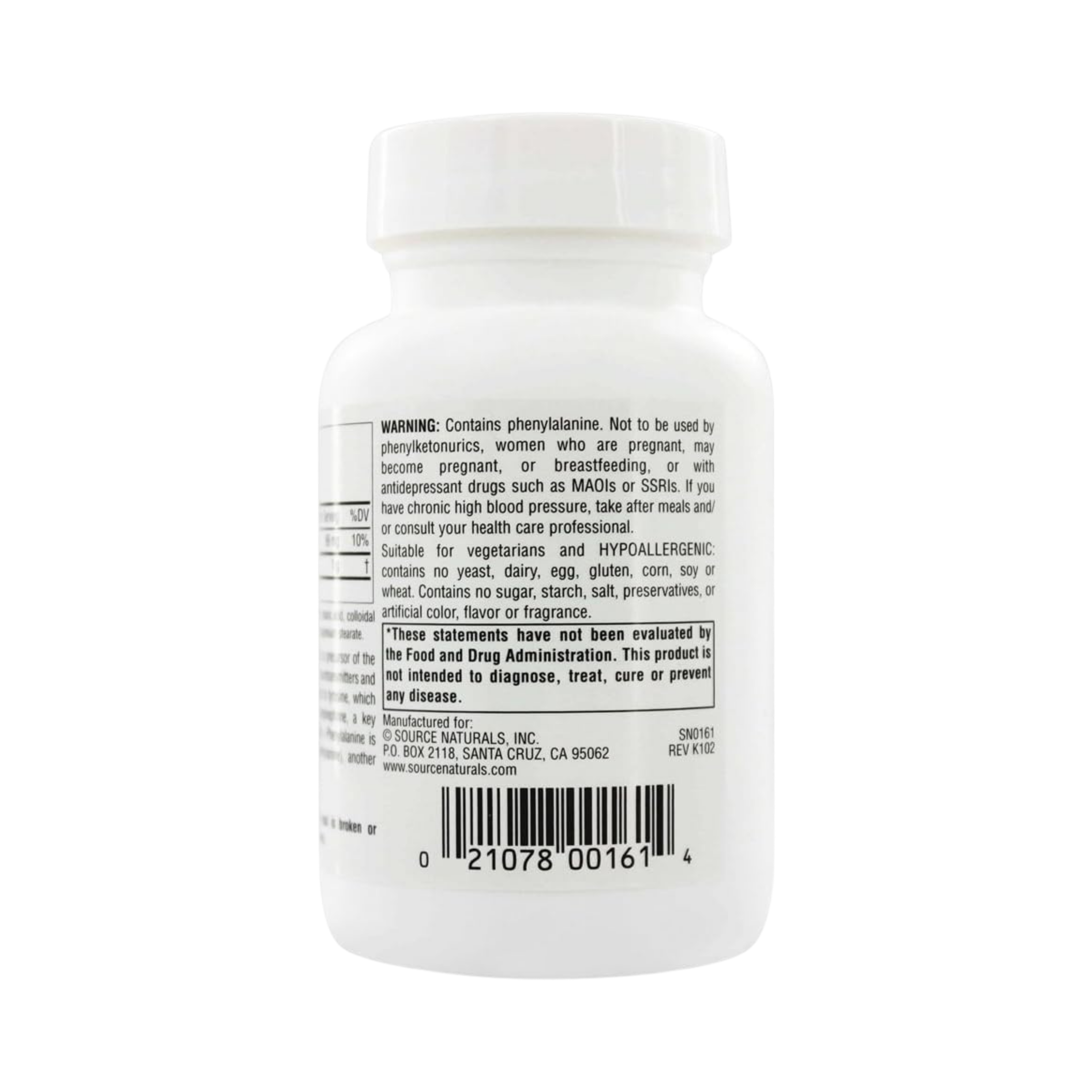 Source Naturals, L-Phenylalanine, 100 Tablets