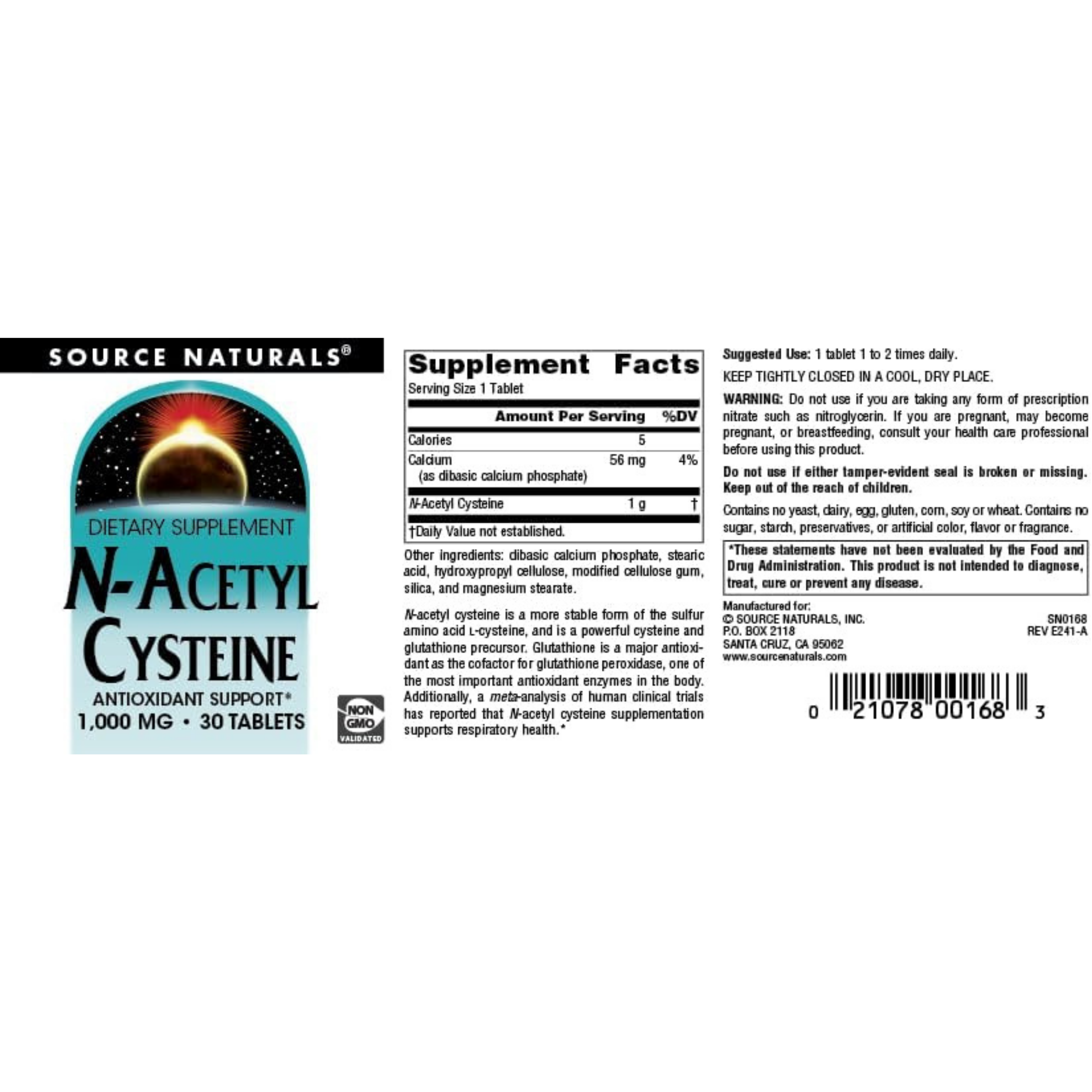 Source Naturals, N-Acetyl Cysteine, 1000 Mg, 30 Tablets