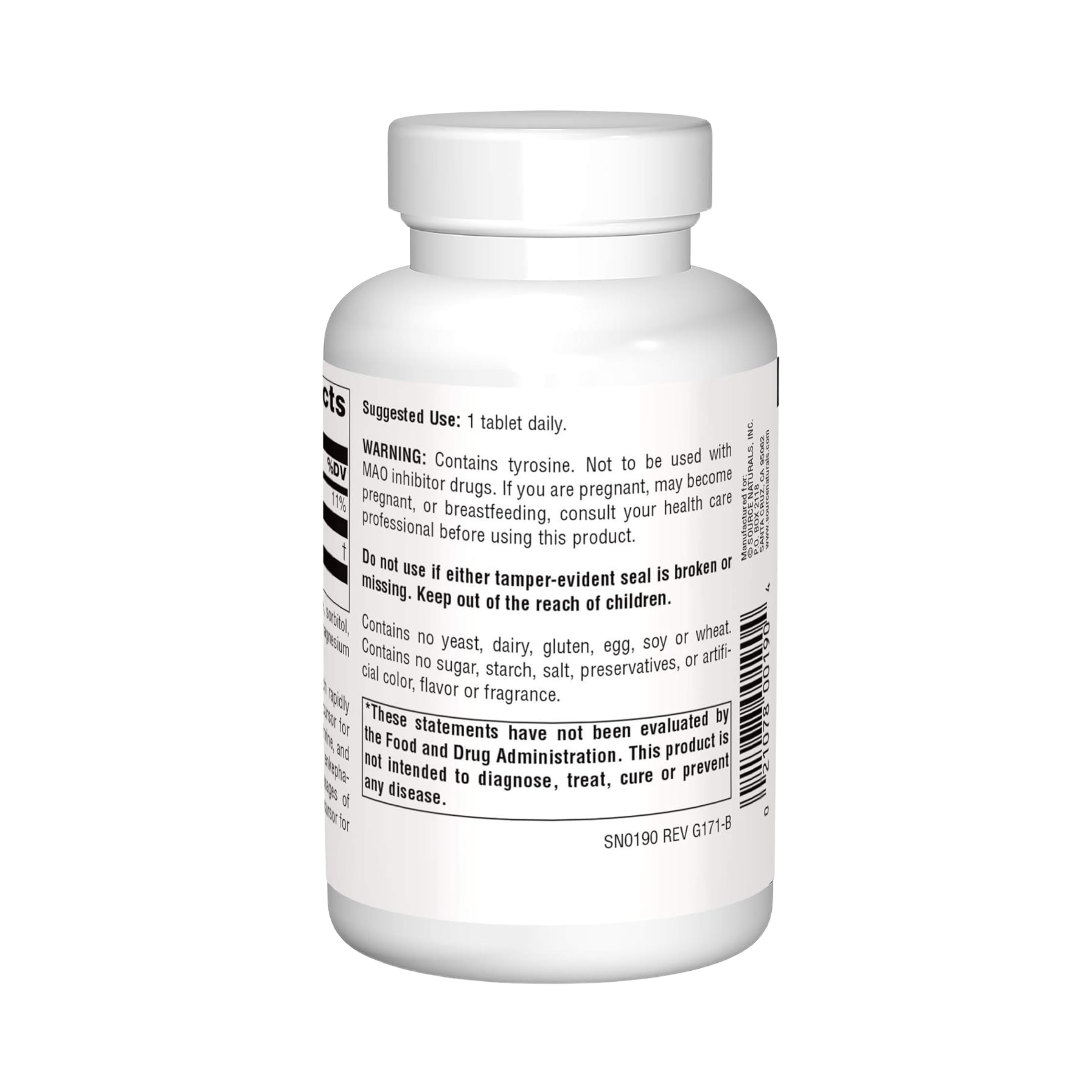 Source Naturals, L-Tyrosine, 100 Tablets