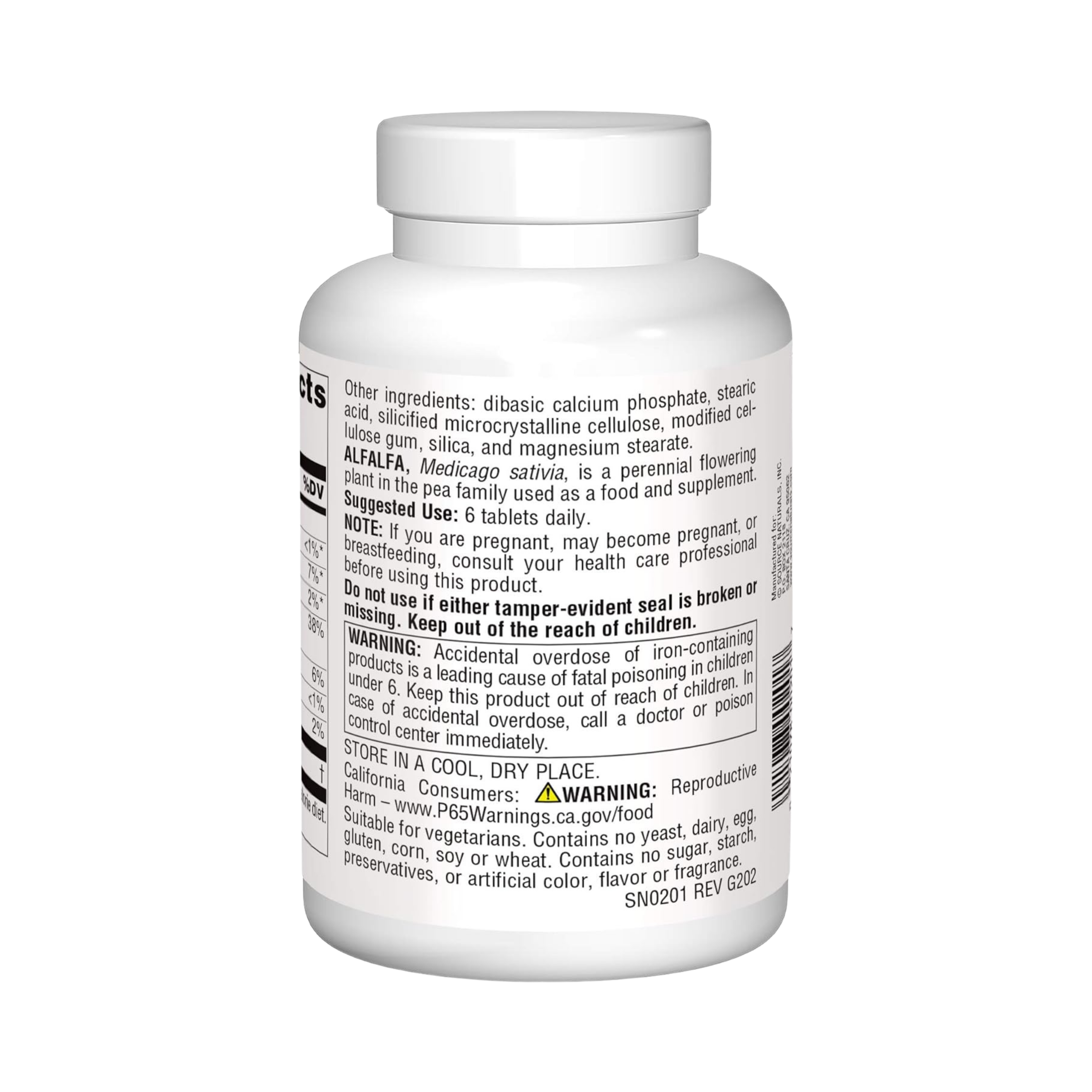 Source Naturals, Alfalfa, 648 Mg, 250 Tablets