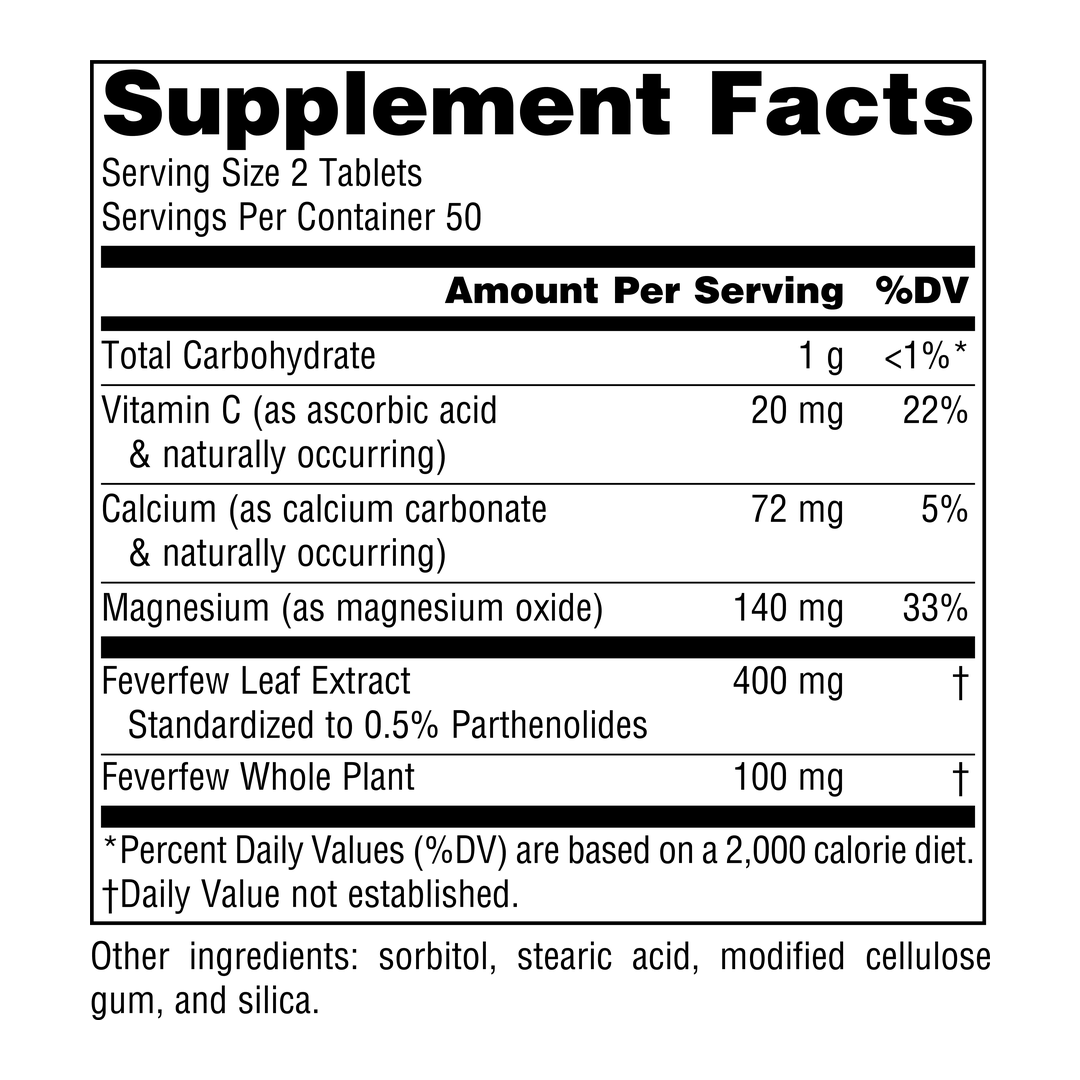 Source Naturals, Feverfew, 100 Tablets