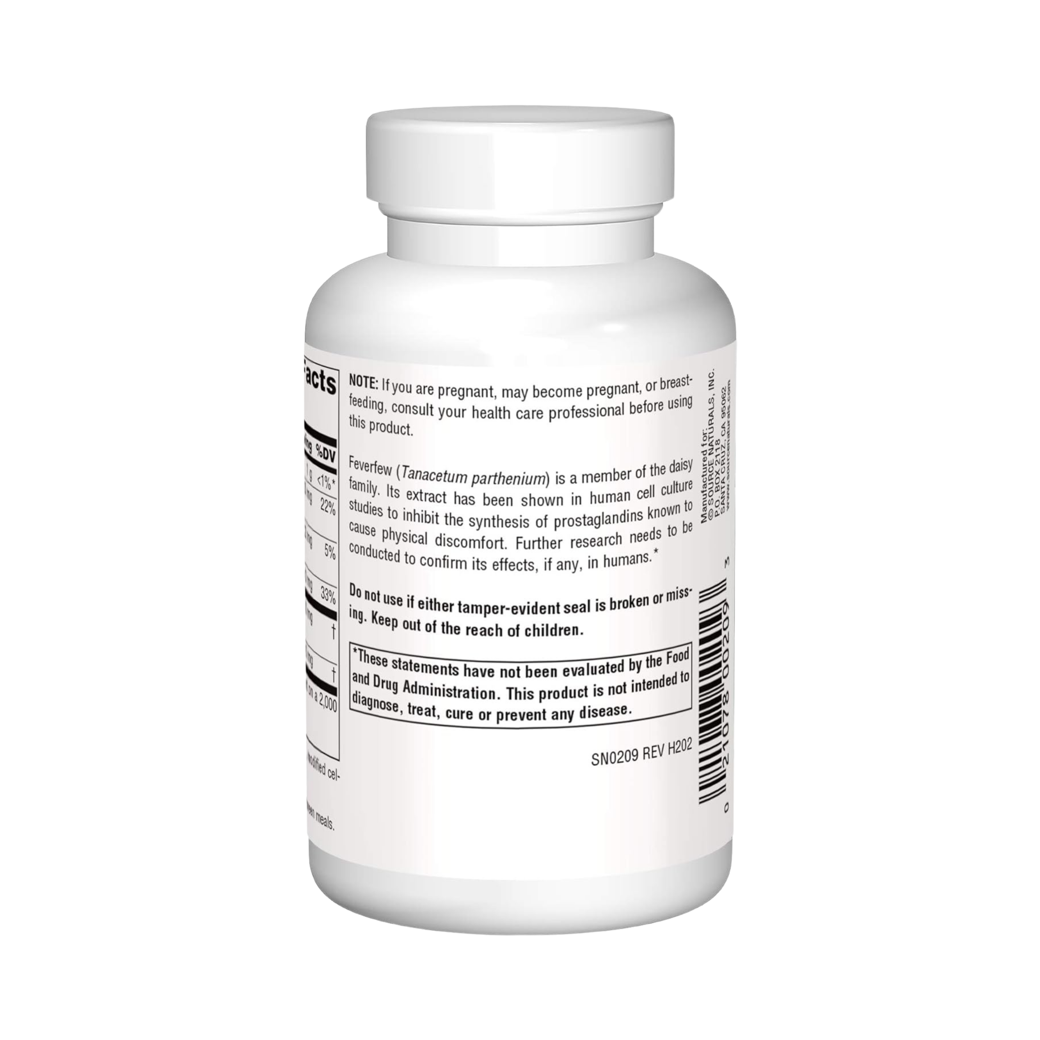 Source Naturals, Feverfew, 100 Tablets