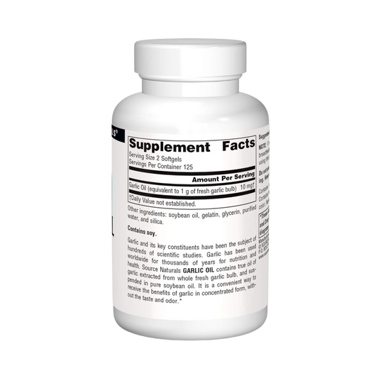 Source Naturals, Garlic Oil, 500 Mg Odorless, 250 softgels