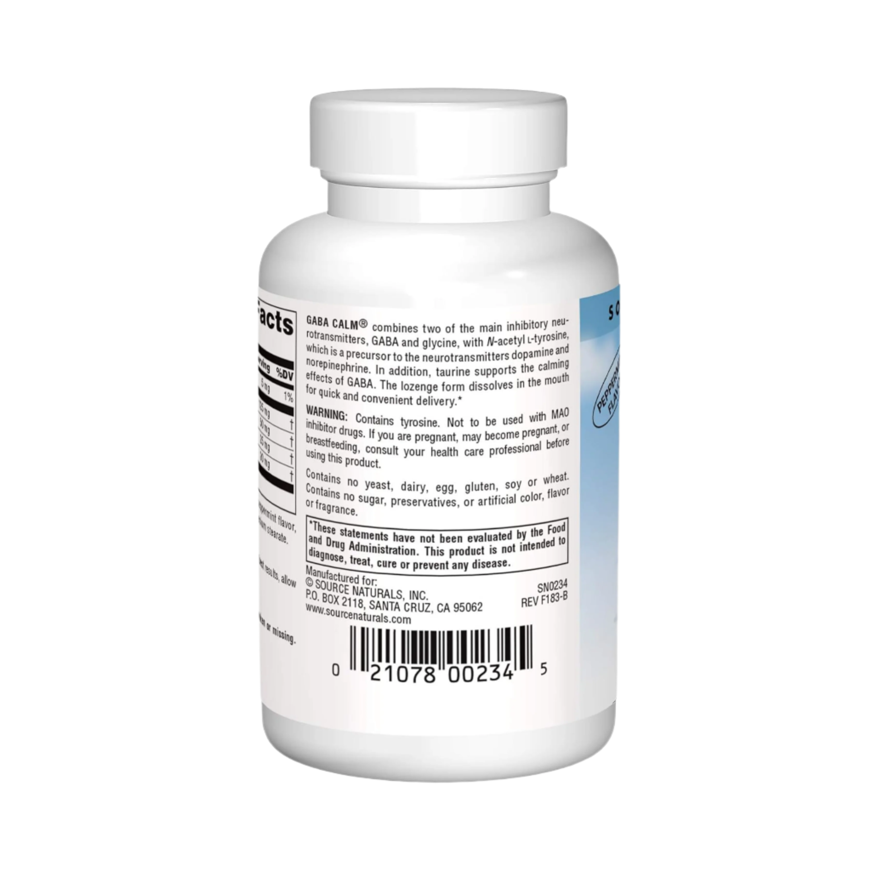Source Naturals, GABA Calm Peppermint, 60 lozenges