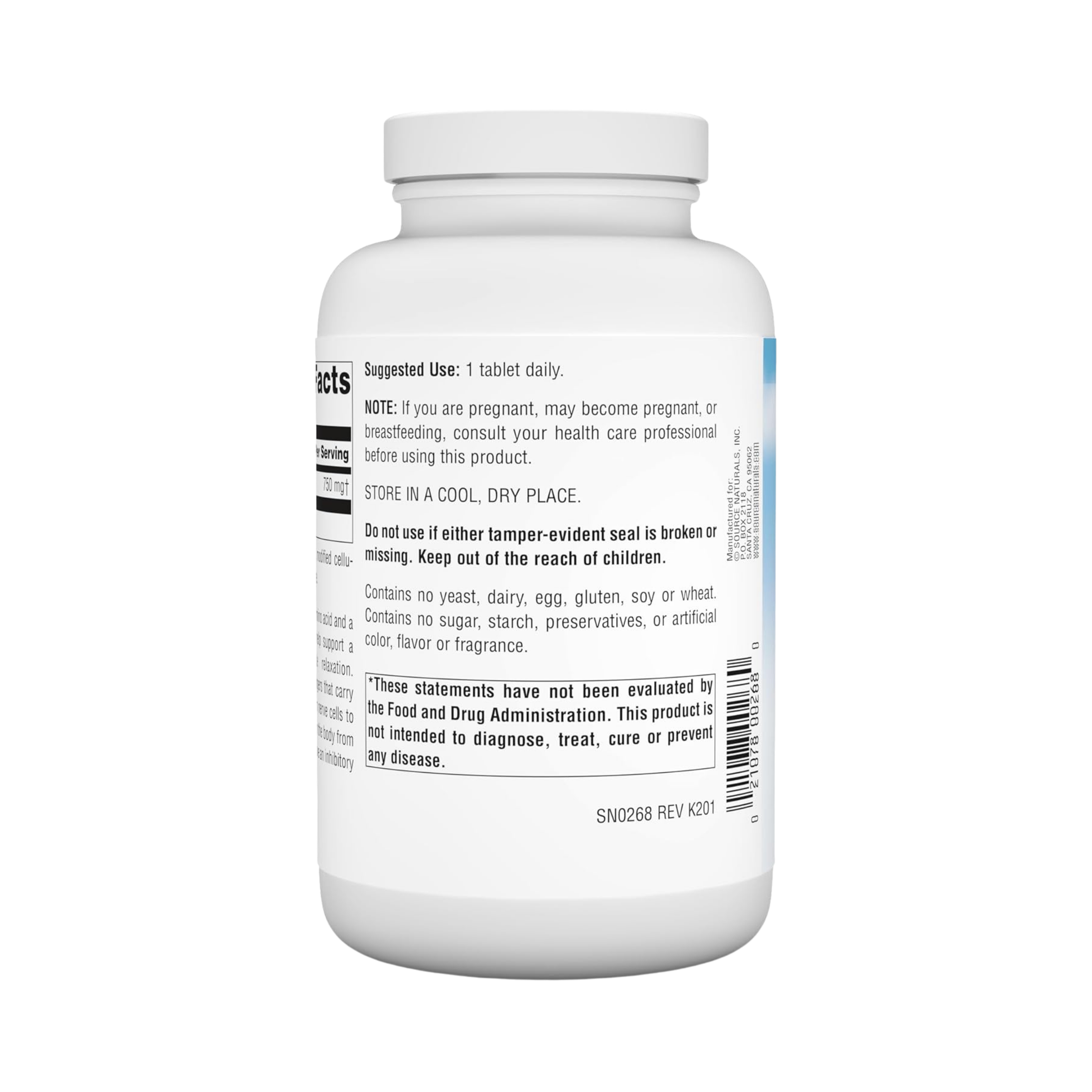 Source Naturals, Serene Science GABA 750 Mg, 90 Tablets