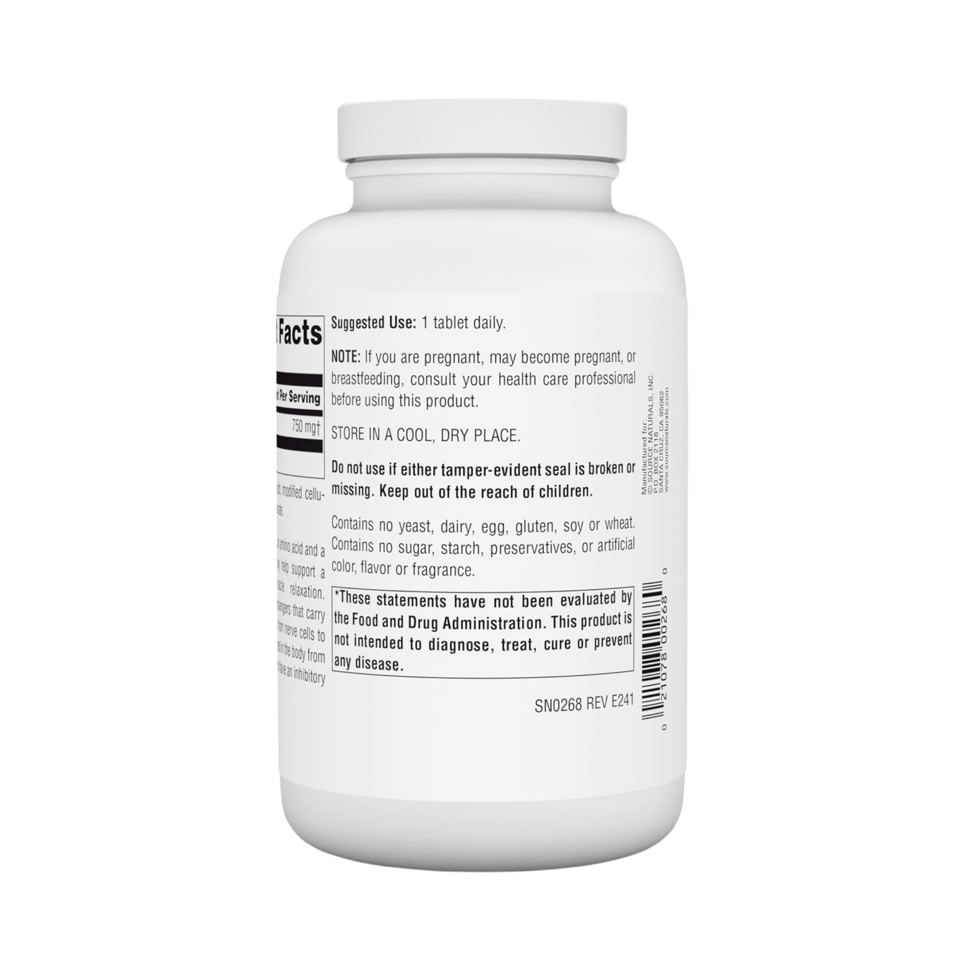 Source Naturals, Serene Science GABA, 750 Mg, 180 Tablets