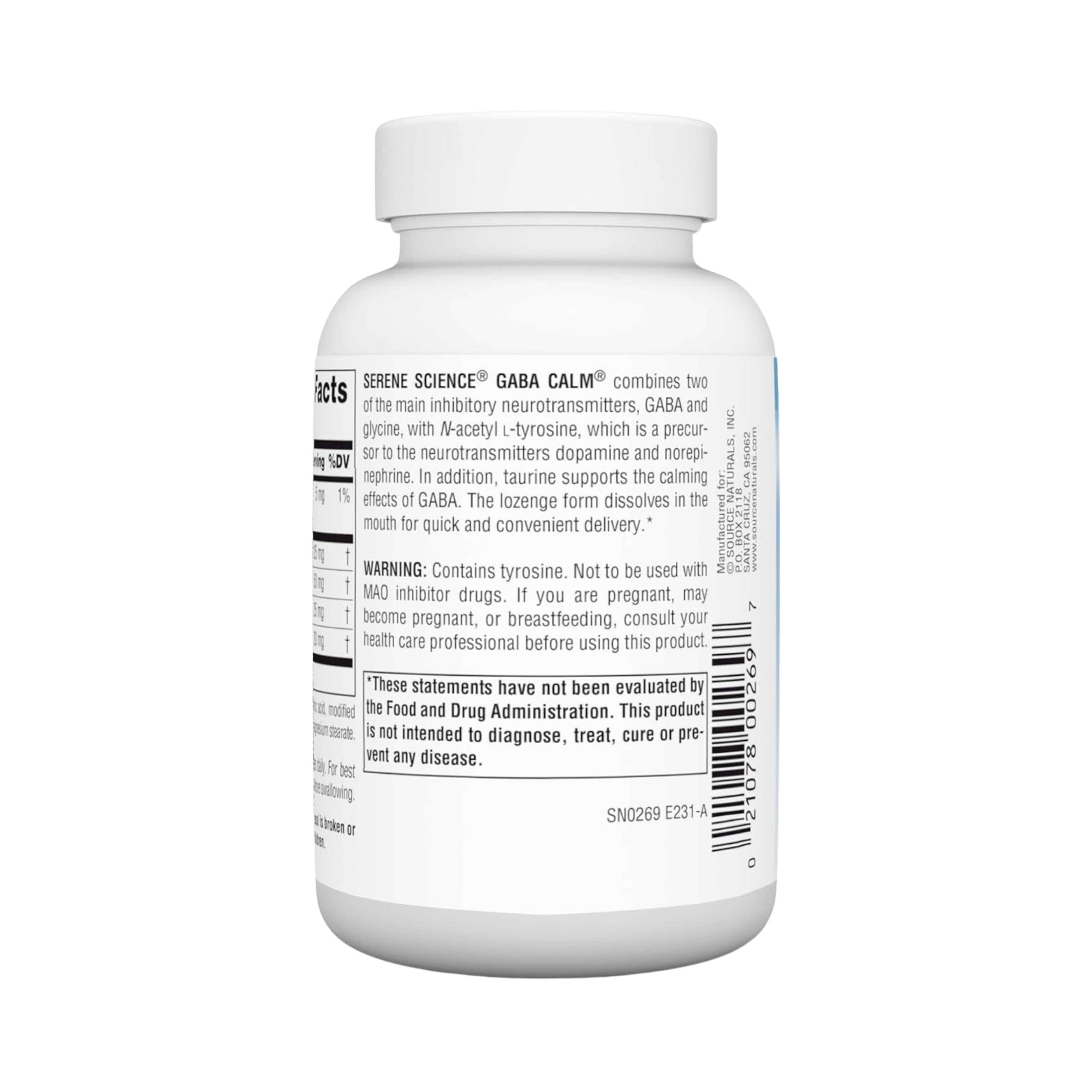 Source Naturals, Serene Science GABA Calm, 120 Orange Lozenge