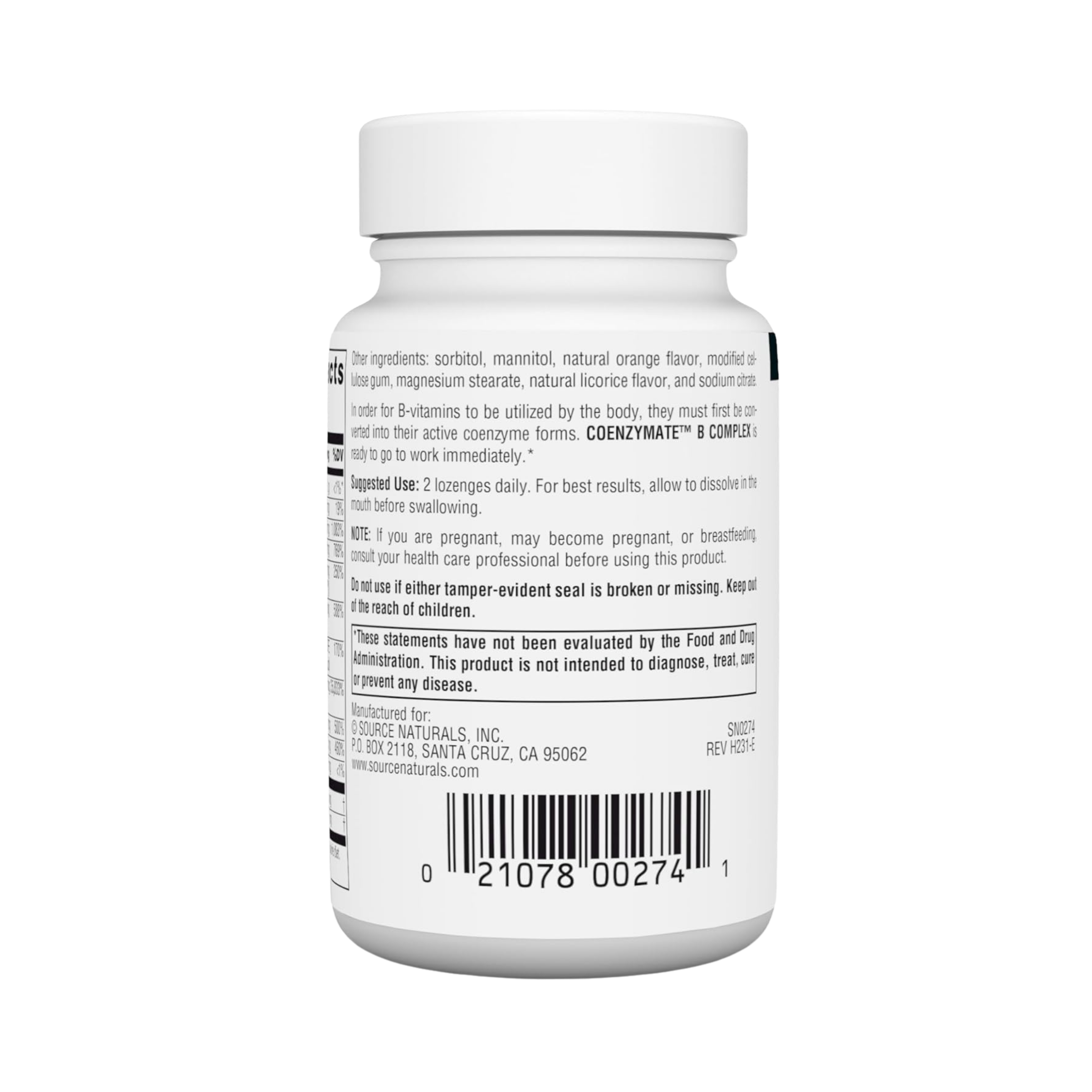 Source Naturals, Coenzymate B Complex, 30 Orange Lozenge