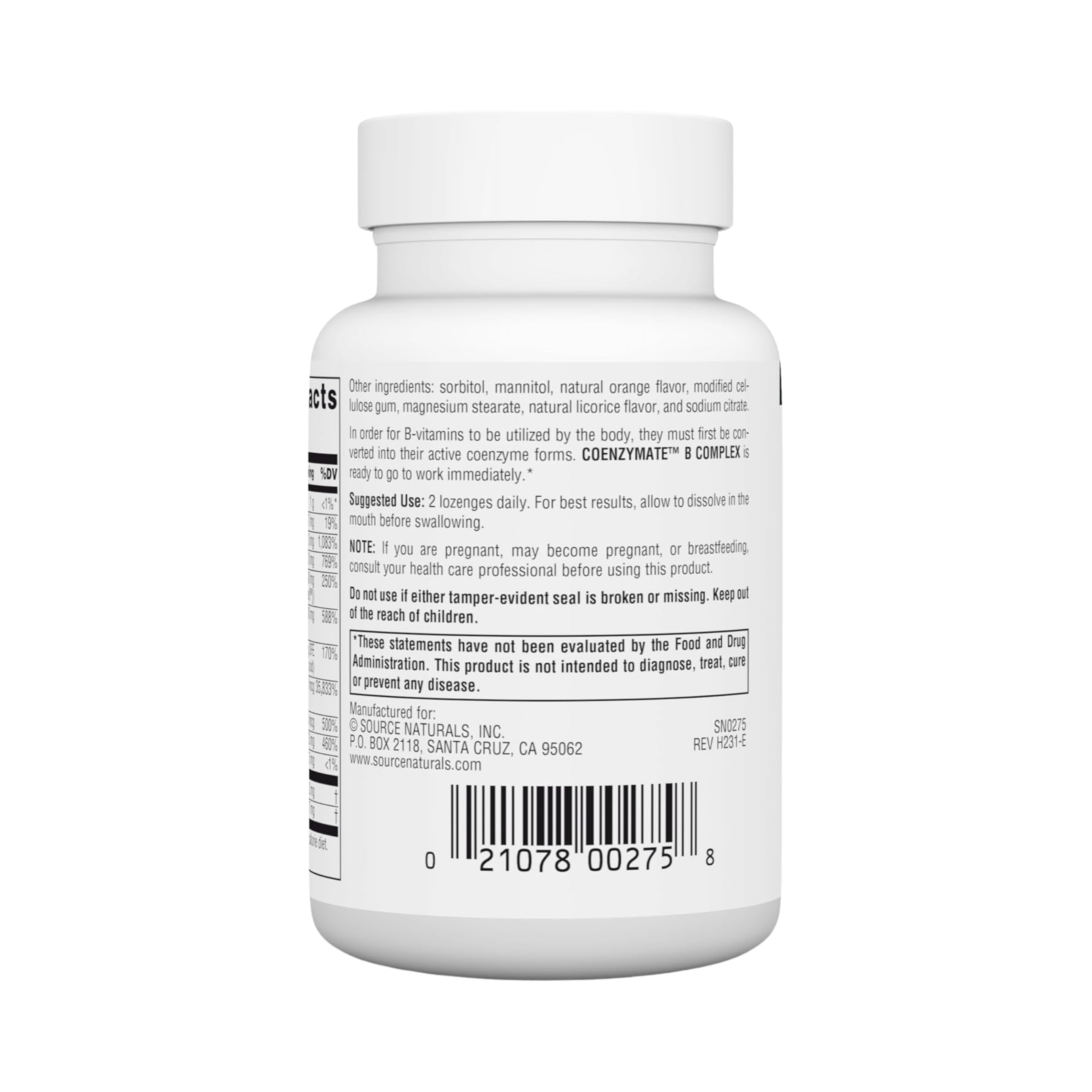 Source Naturals, Coenzymate B Complex, 60 Orange Lozenge