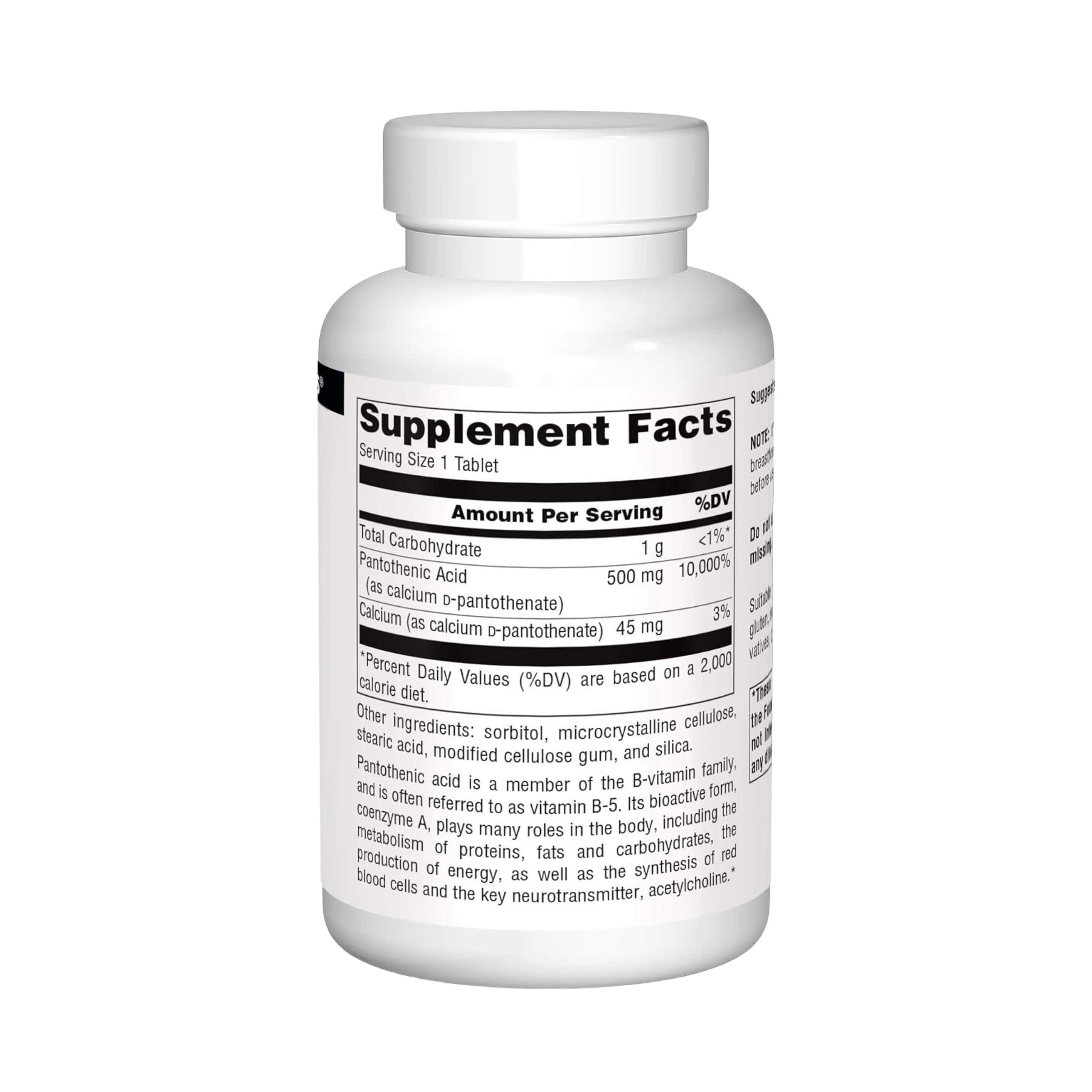 Source Naturals, Pantothenic Acid, 500 Mg, 100 Tablets