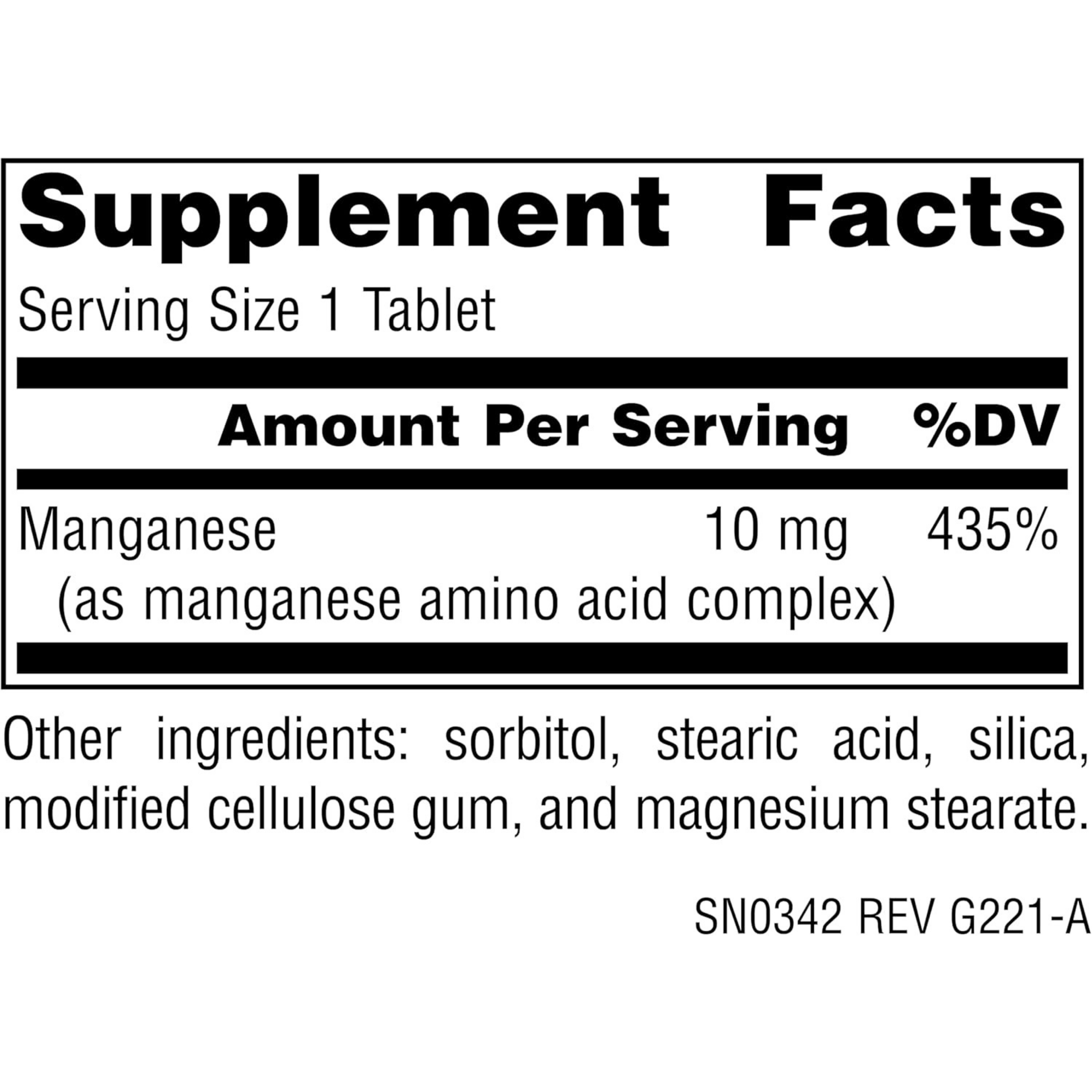 Source Naturals, Manganese, 10 Mg, 100 Tablets