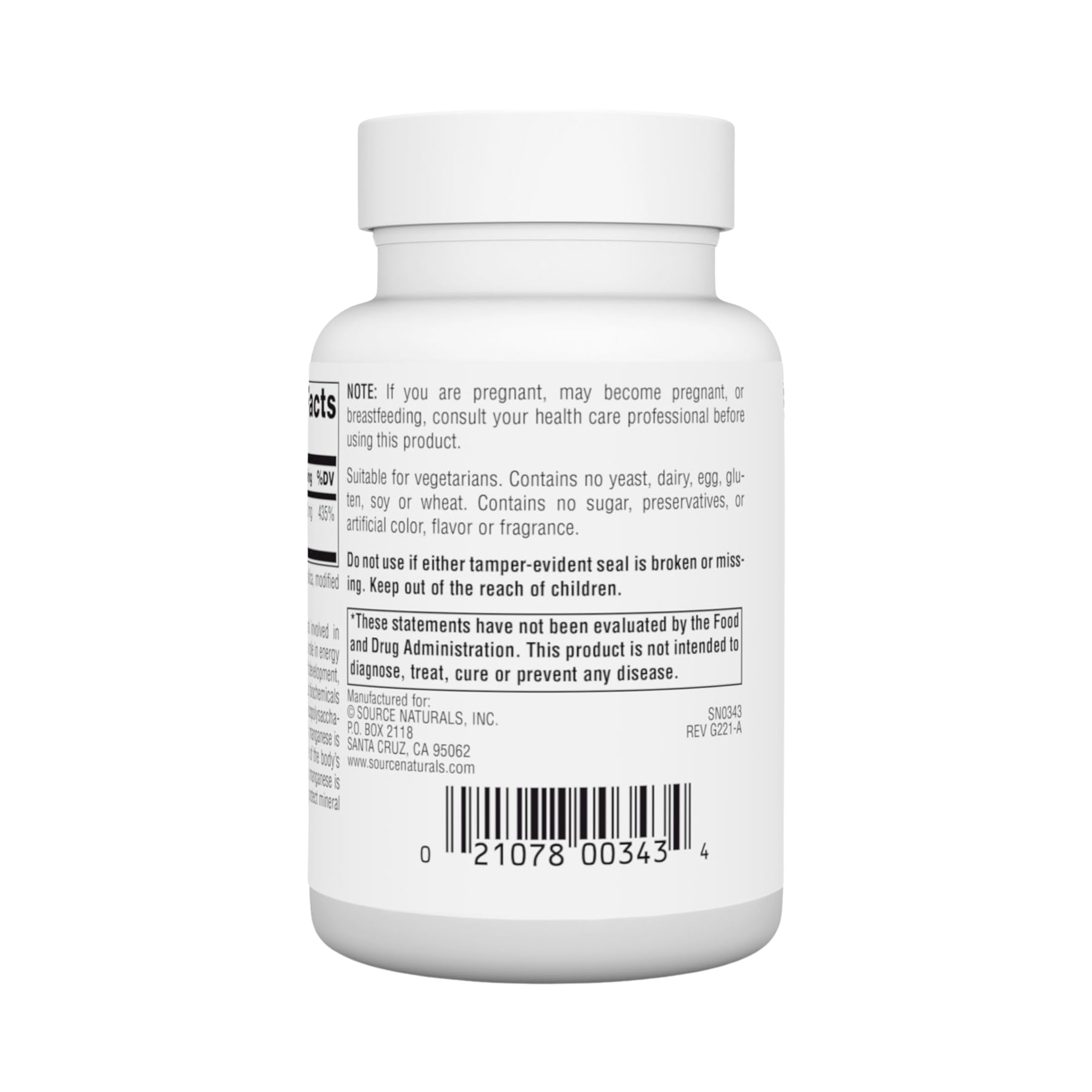 Source Naturals, Manganese, 10 Mg, 250 Tablets